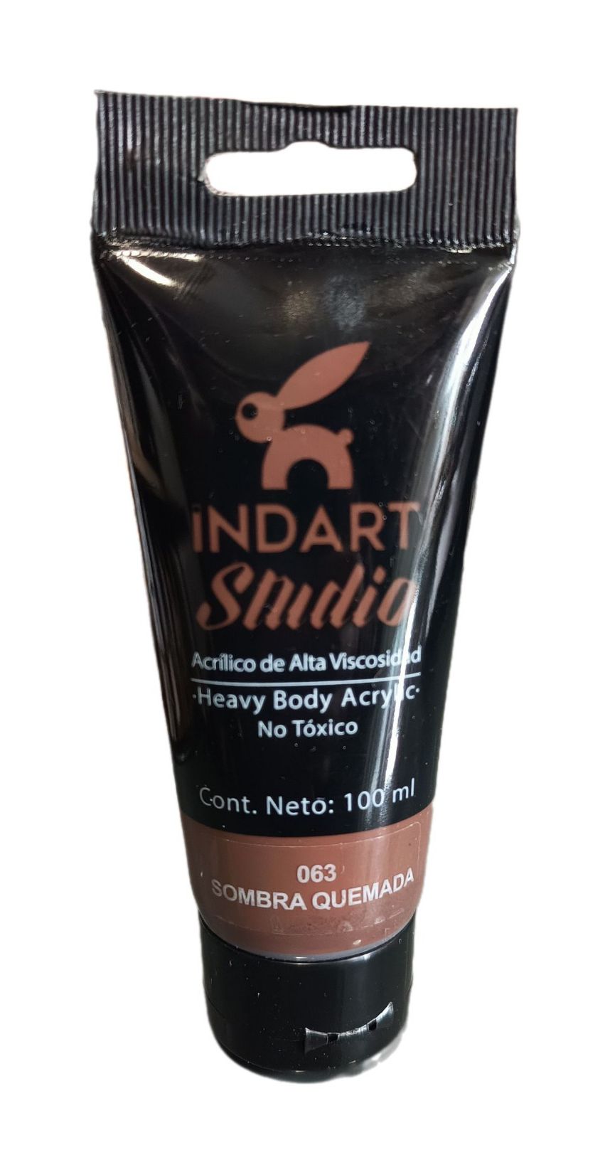 INDART Studio, color 063 Sombra Tostada, Color Acrilico de alta Viscosidad de 100 ml de capacidad