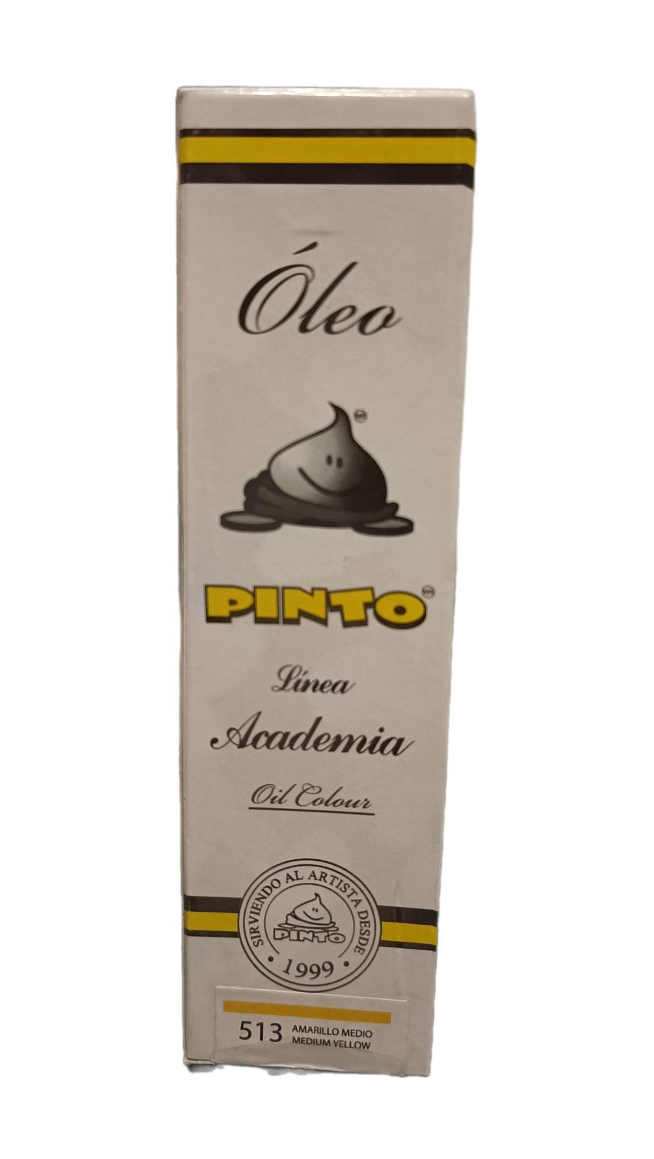 Color Amarillo Medio no. 513, Tubo de oleo de 150 ml Marca Pinto, serie ACADEMIA