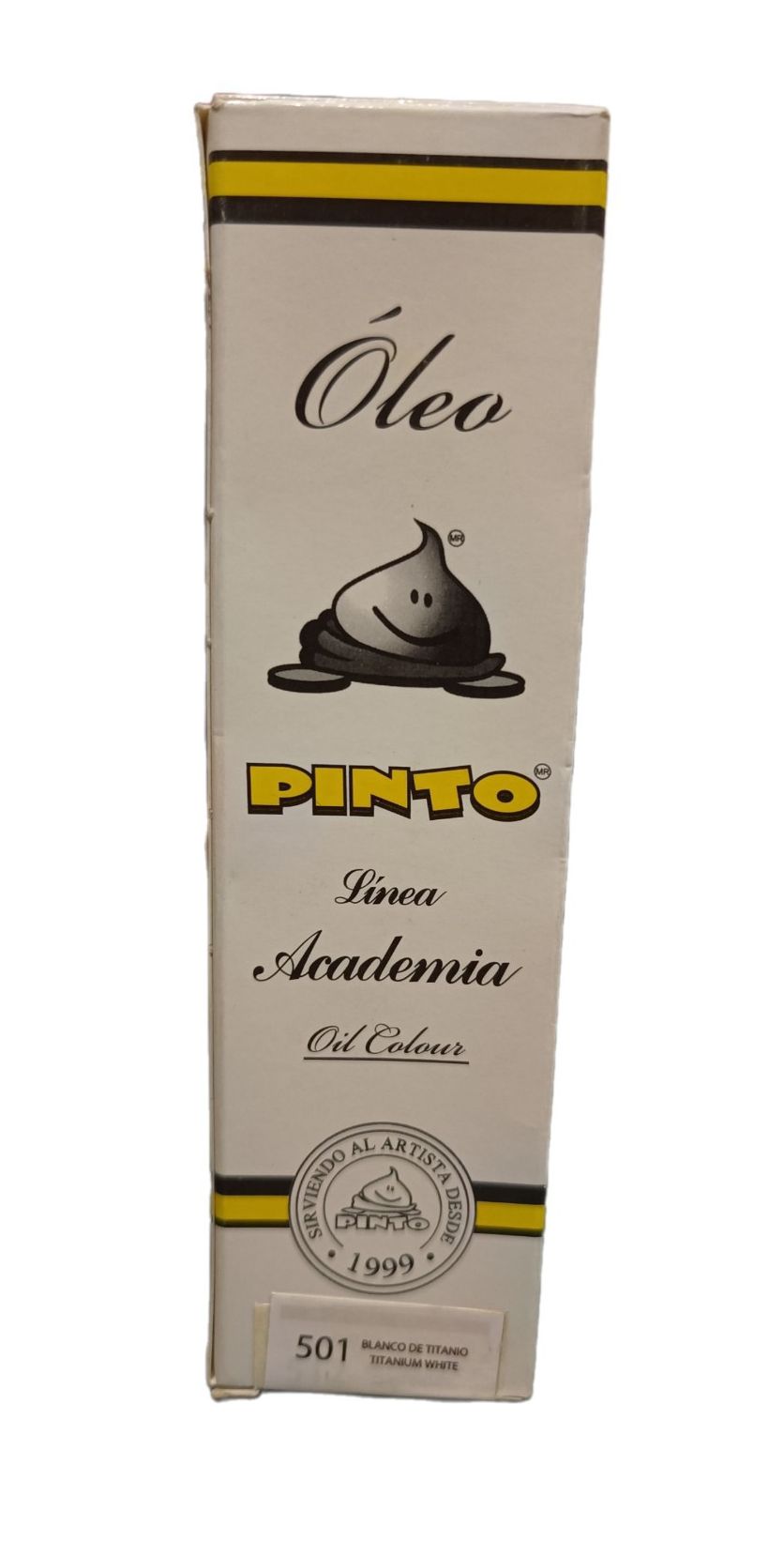 Color Blanco de titanio no. 501, Tubo de oleo de 150 ml Marca Pinto, serie ACADEMIA