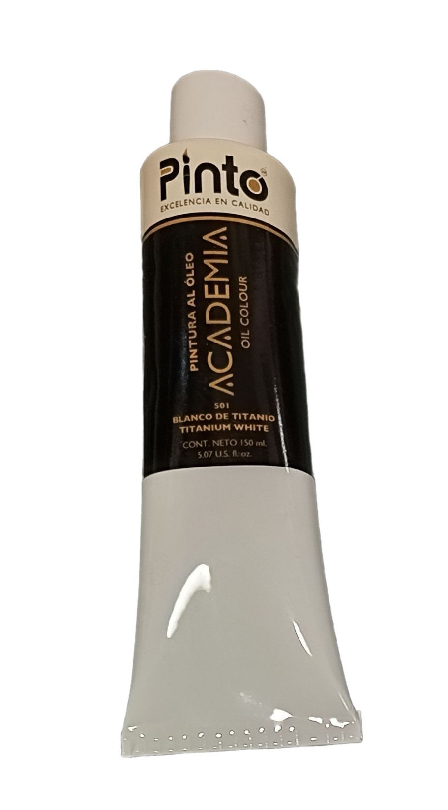 Color Blanco de titanio no. 501, Tubo de oleo de 150 ml Marca Pinto, serie ACADEMIA