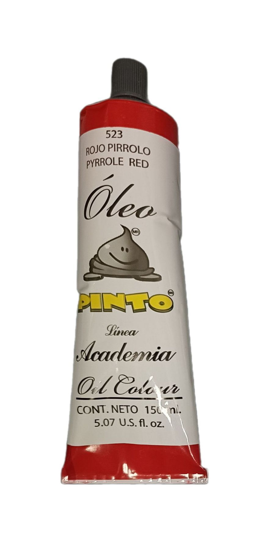 Color Rojo Pirrolo no. 523, Tubo de oleo de 150 ml Marca Pinto, serie ACADEMIA