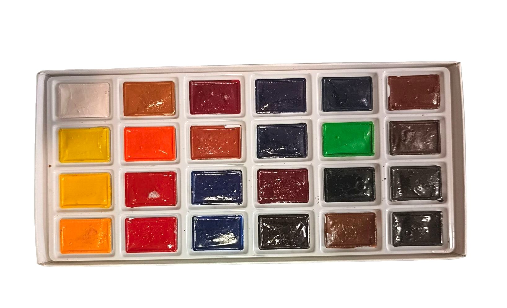 Sonnet-Set de acuarelas para artistas, juego de pintura de 24 colores brillantes y vívidos, sartenes completos de 2,5 ml en caja de cartón, calidad internacional