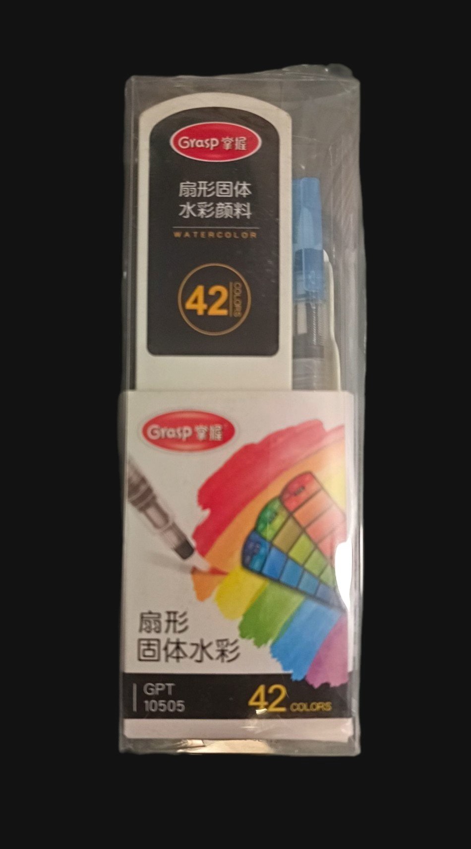 Juego de pigmentos de acuarela sólidos  con 42 colores, Acuarela de viaje plegable con pincel de agua, herramienta de pintura en forma de abanico marca GRASP