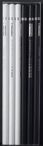 Set de 6 Lápices de Carbon Negro y Color Blanco marca Brushfeer