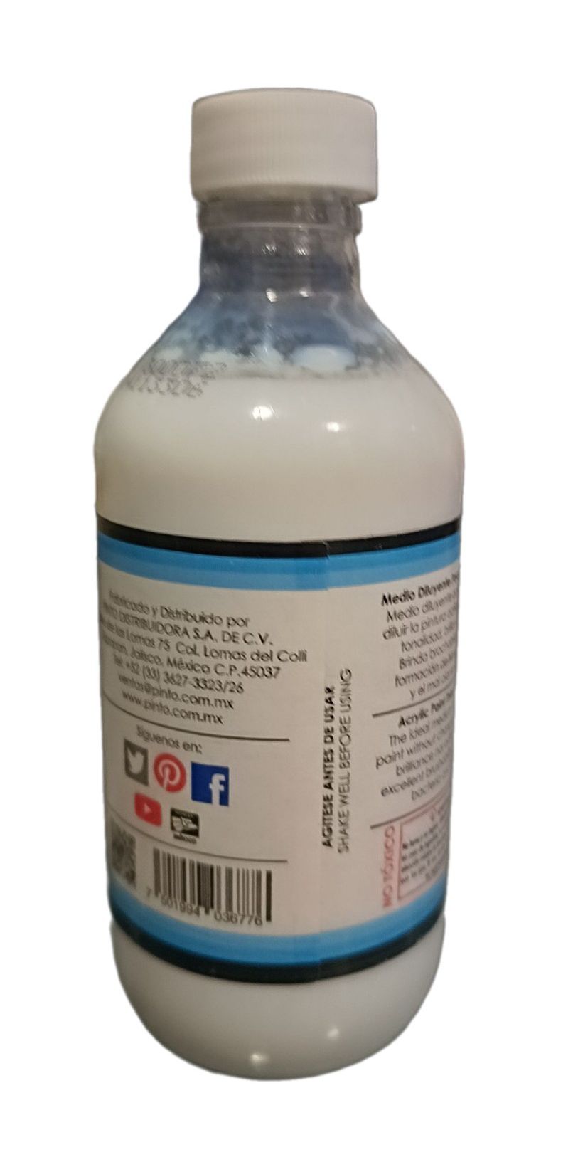 Medio diluyente para pintura acrilica Marca Pinto, 240 ml de capacidad