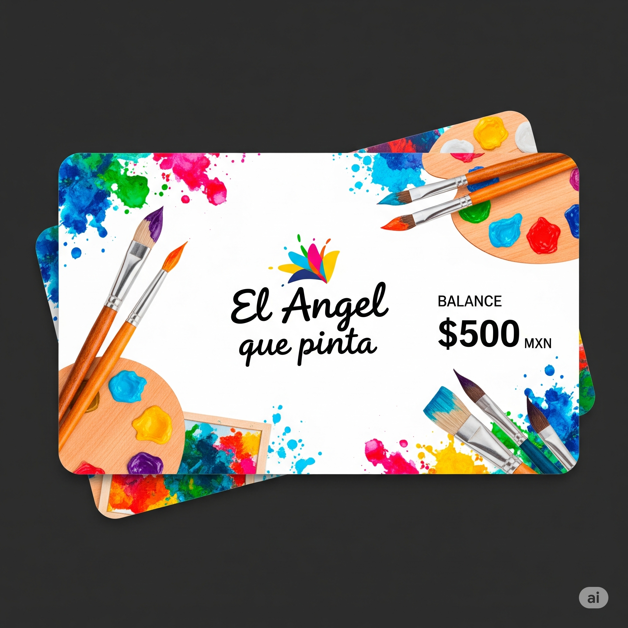 Tarjeta de regalo "El ángel que pinta", $500 MXN