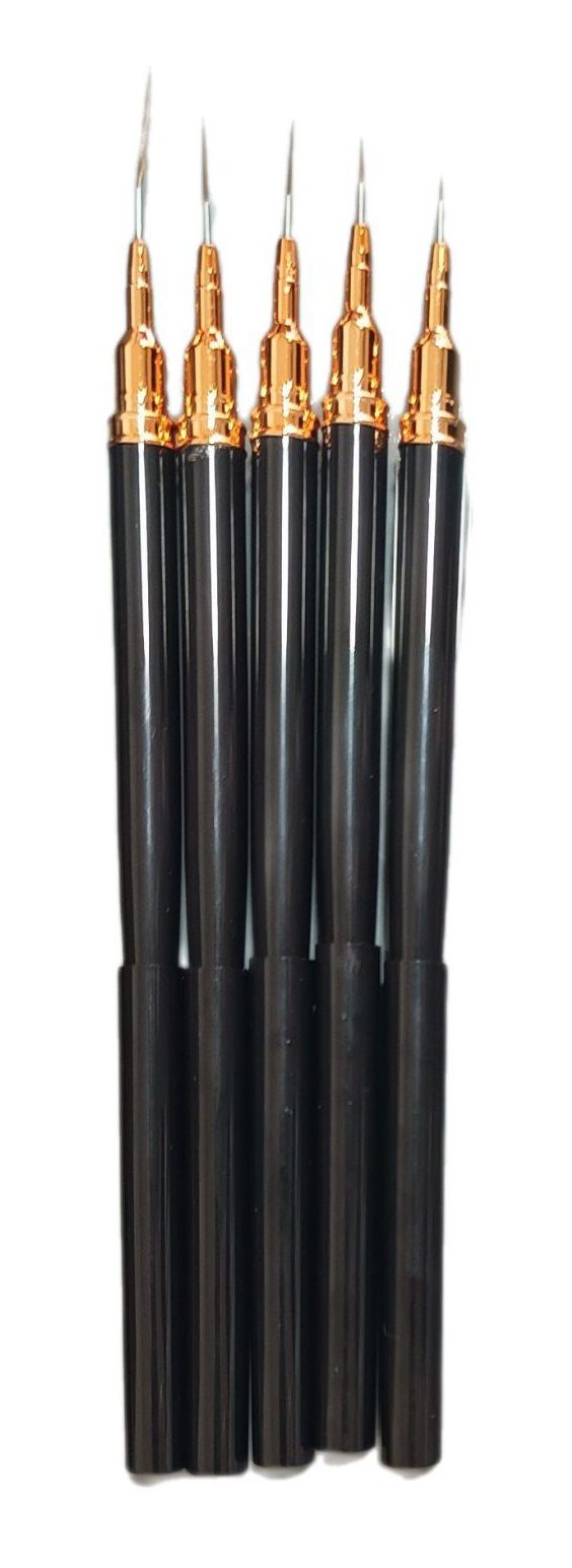 Set de 5 piezas, pinceles para pintura al oleo y acrilico en miniatura  con cerda de Nailon y mango corto