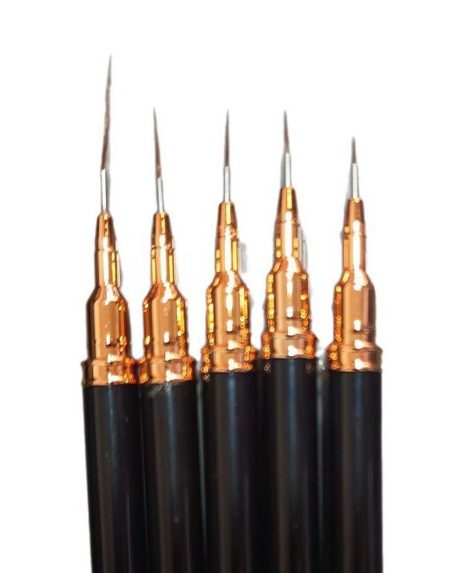 Set de 5 piezas, pinceles para pintura al oleo y acrilico en miniatura con cerda de Nailon y mango corto