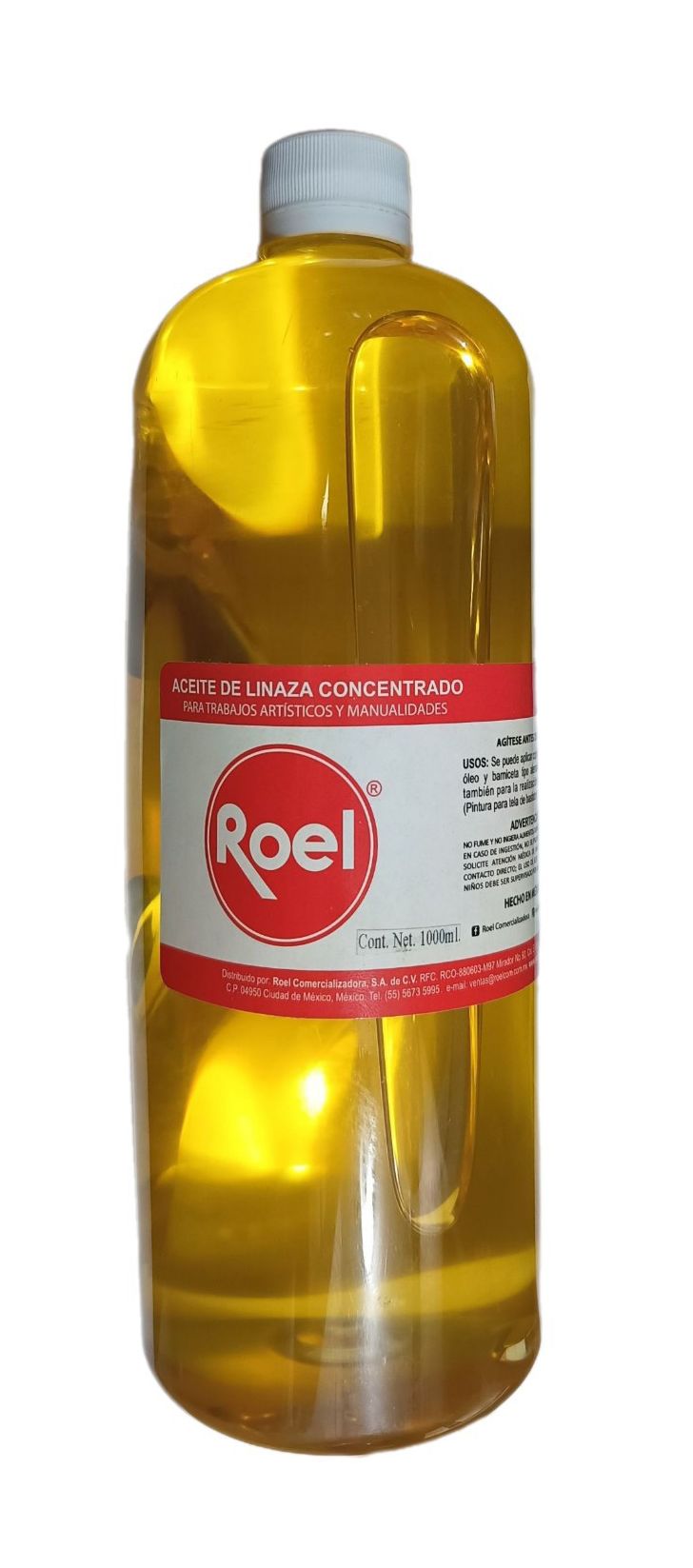 Aceite de Linaza refinado Marca Roel, 1 litro de capacidad