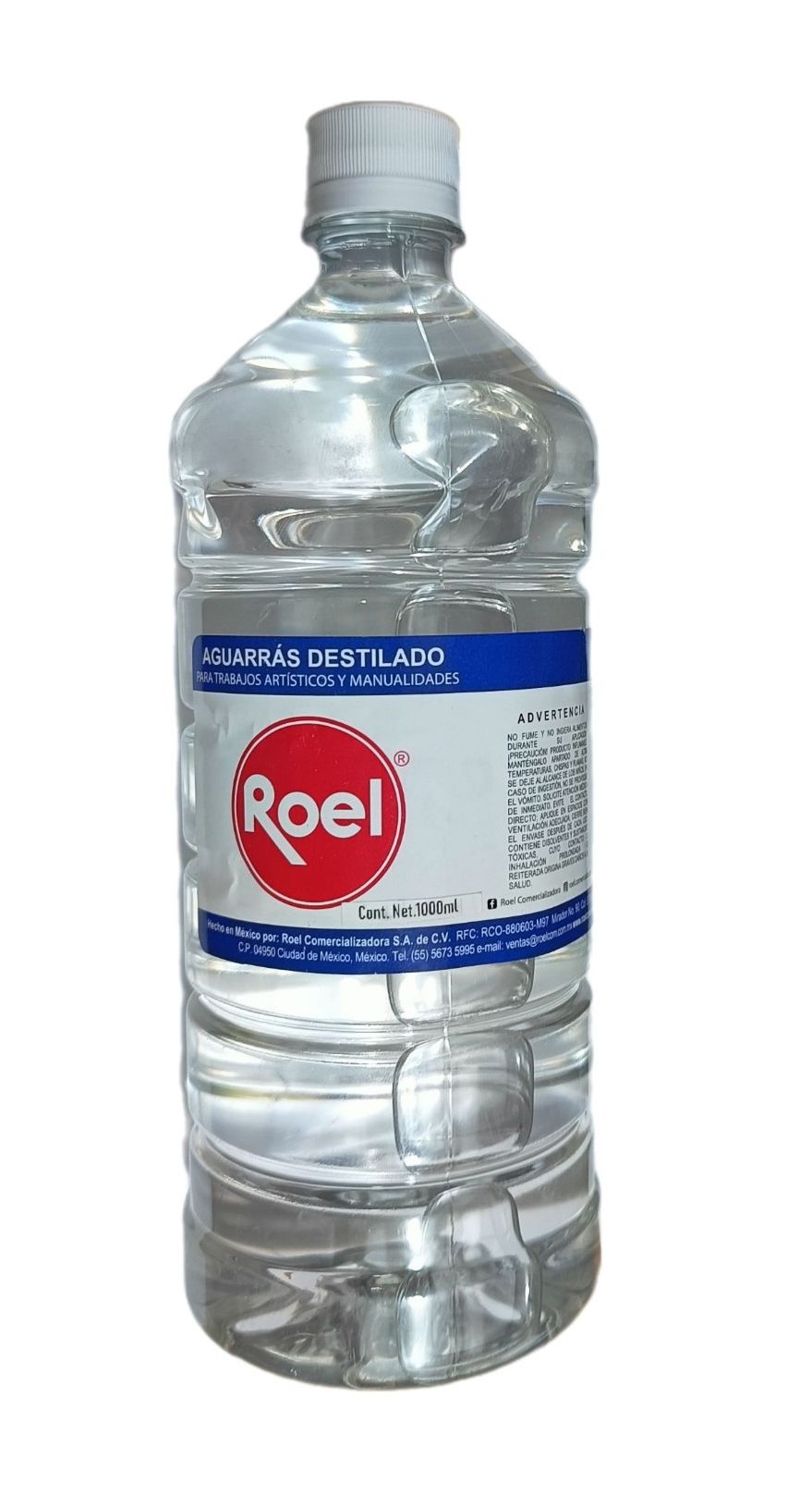 Aguarras Bidestilado (Escencia de trementina) Marca Roel, 1 litro de capacidad