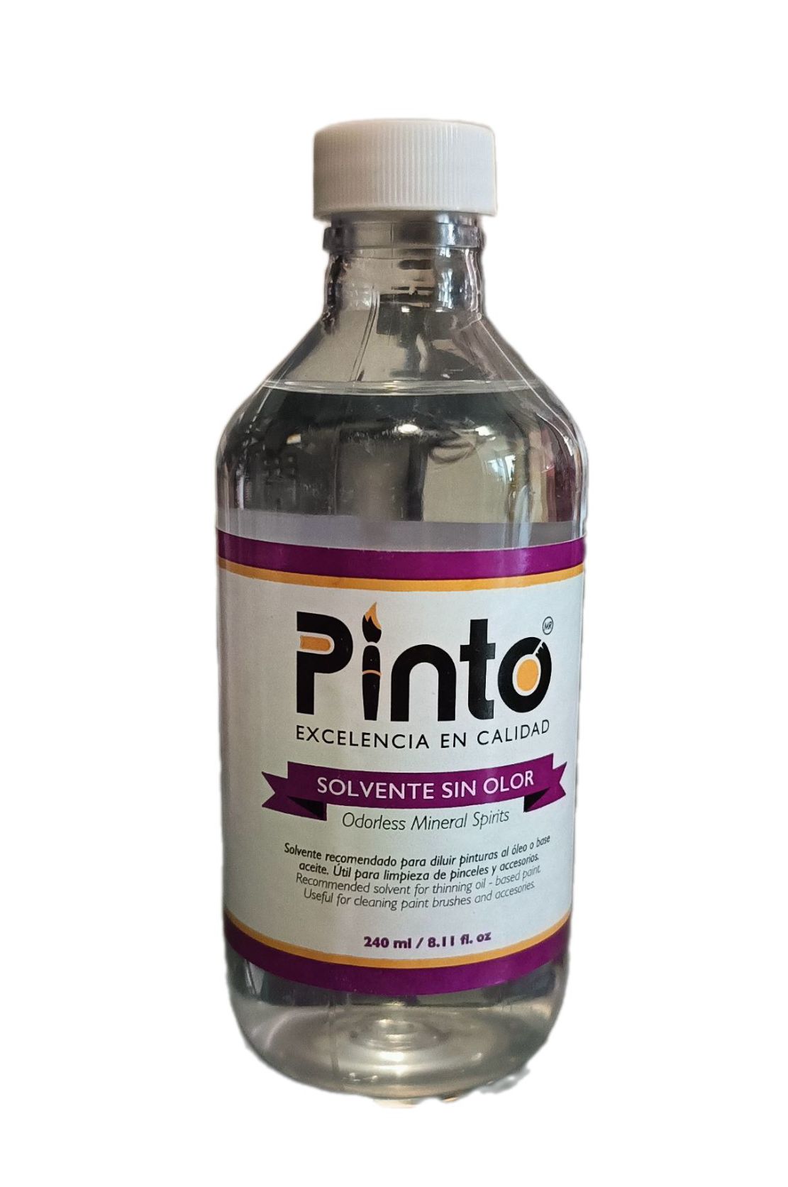 Pack de 5 medios para pintura al oleo marca PINTO, 240 ml cada botella