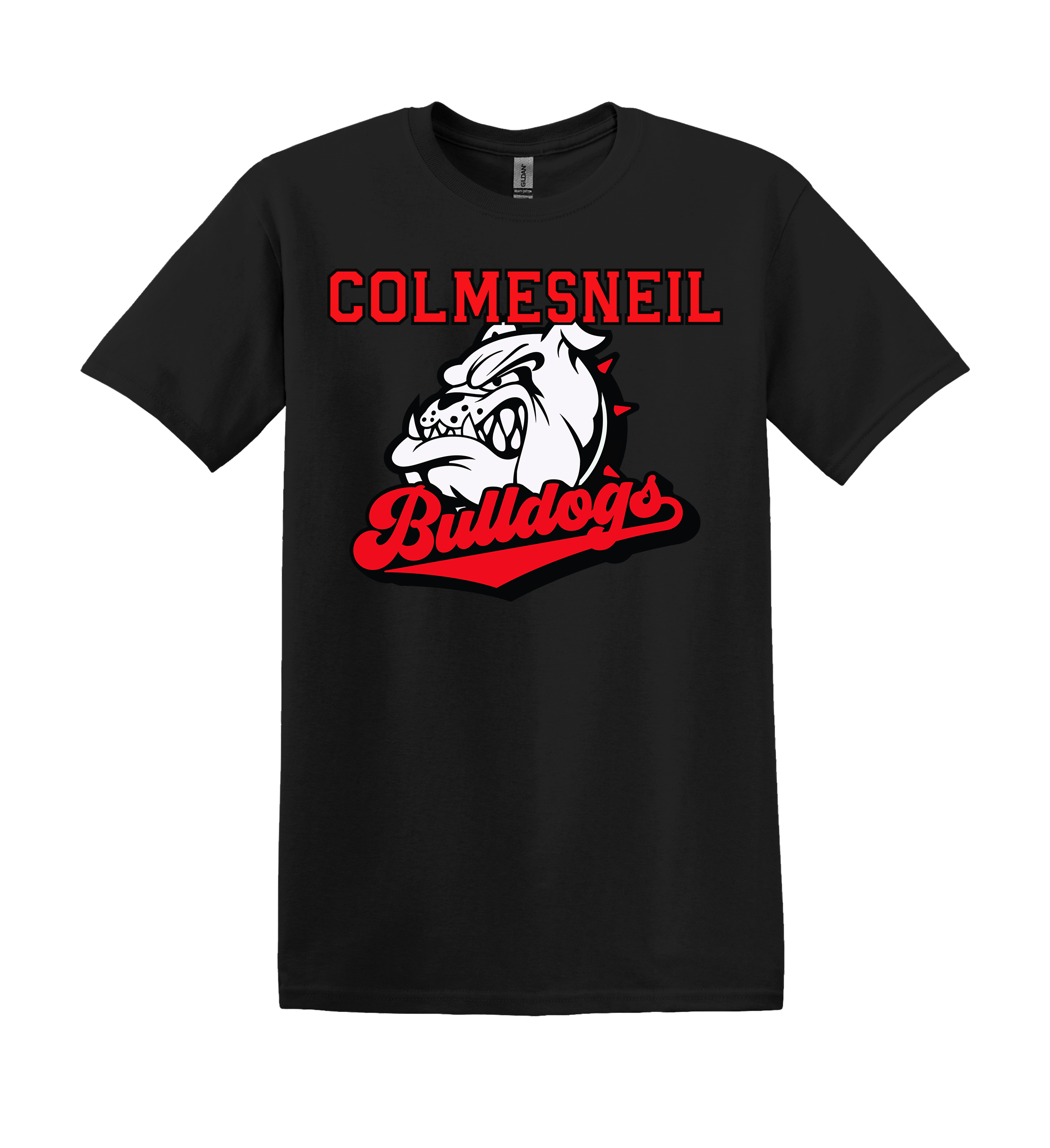 Bulldogs Spirit Shirt - red, green, or blue logos (Item #1165)