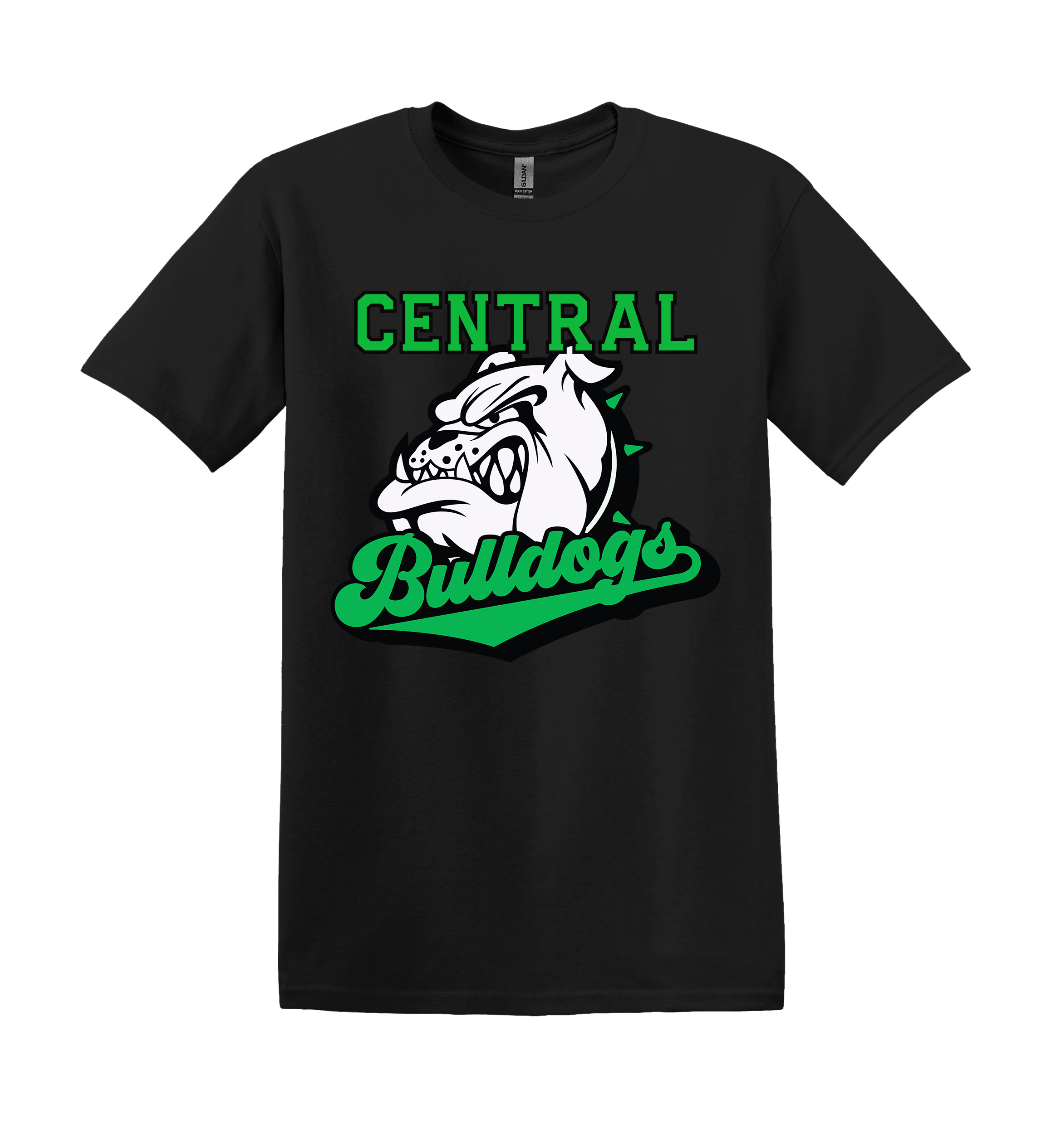 Bulldogs Spirit Shirt - red, green, or blue logos (Item #1165)