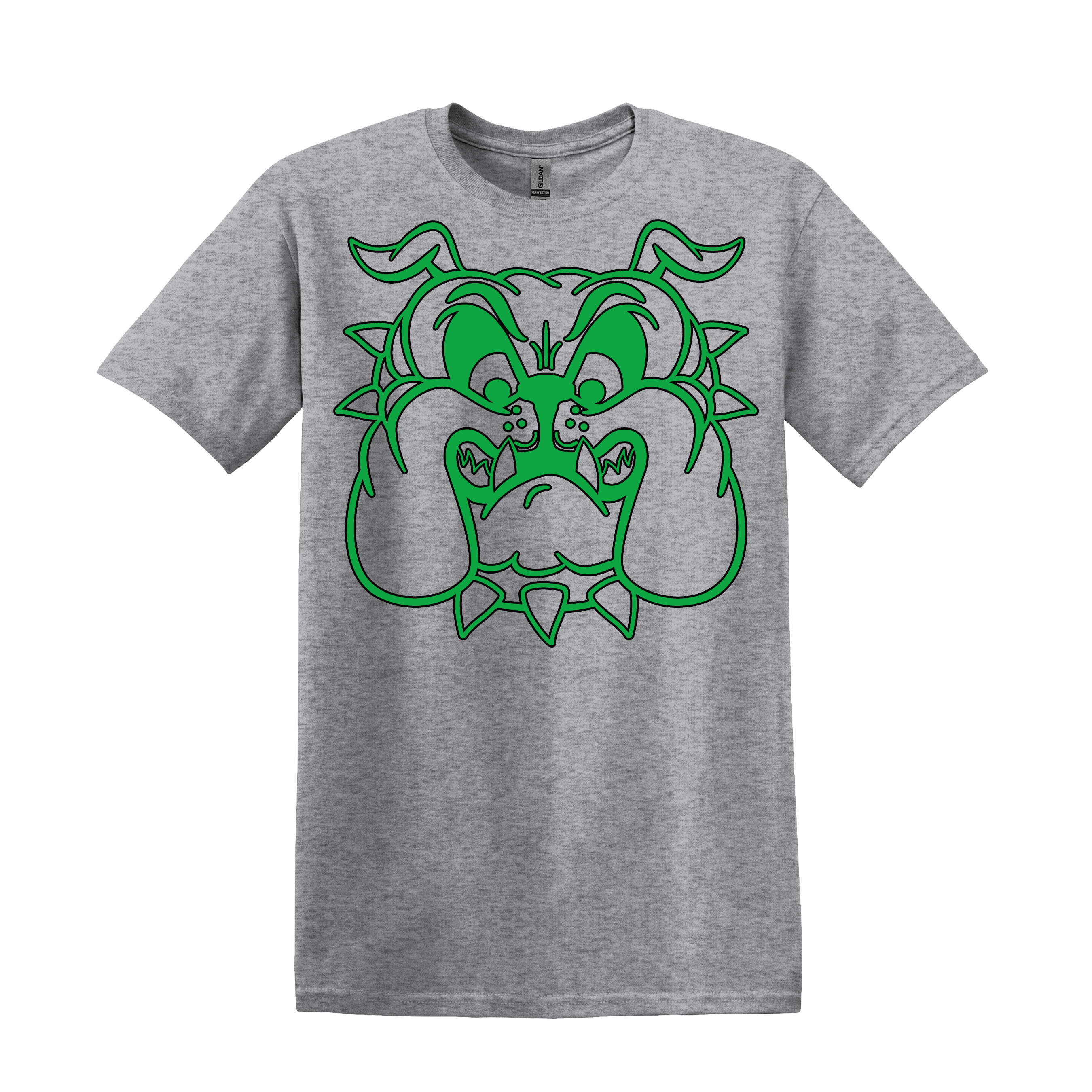 Bulldog Tee - your choice of green, blue, or red mascot (Item #1166)