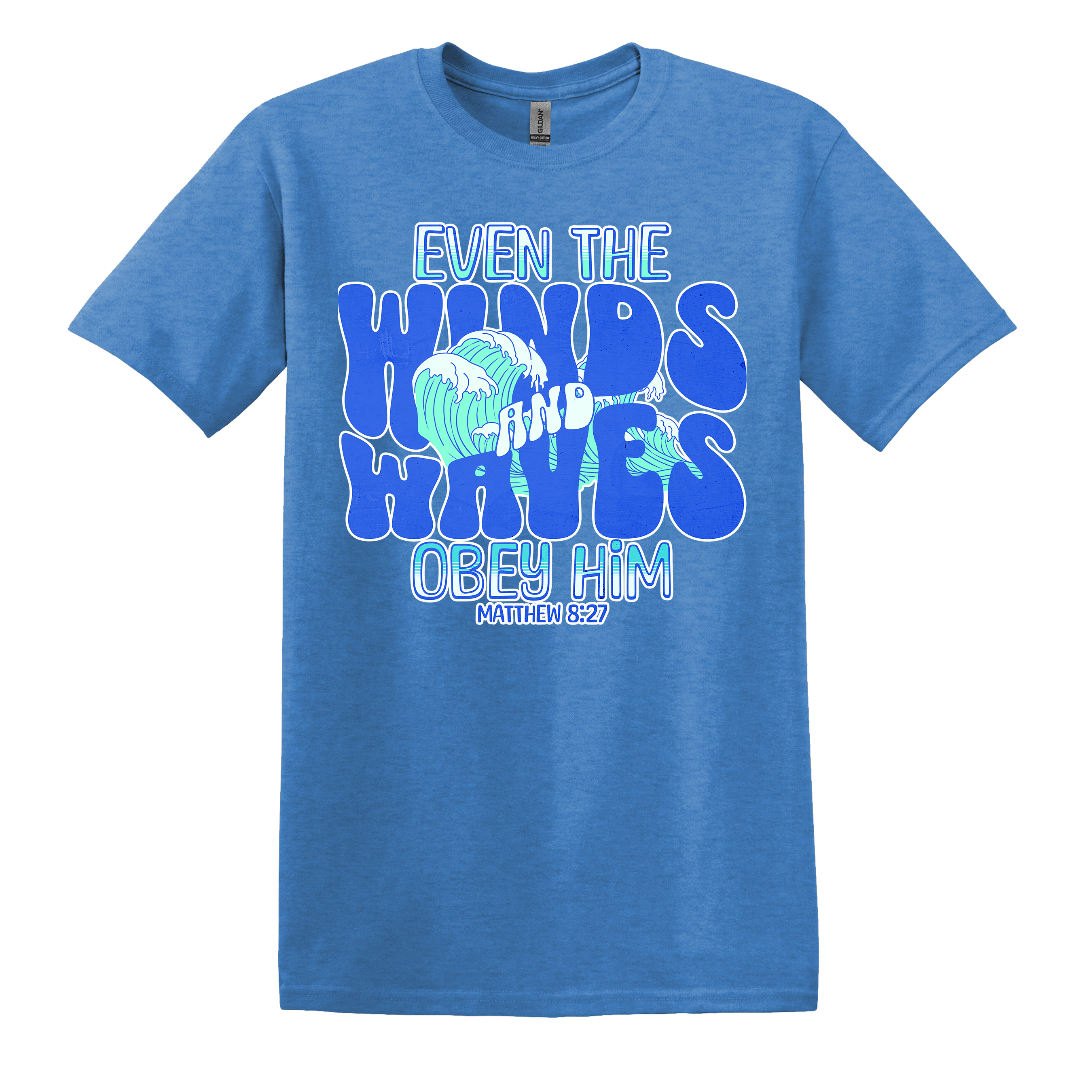 Even the Winds & Waves Obey Him Christian Tee (Item #1134)