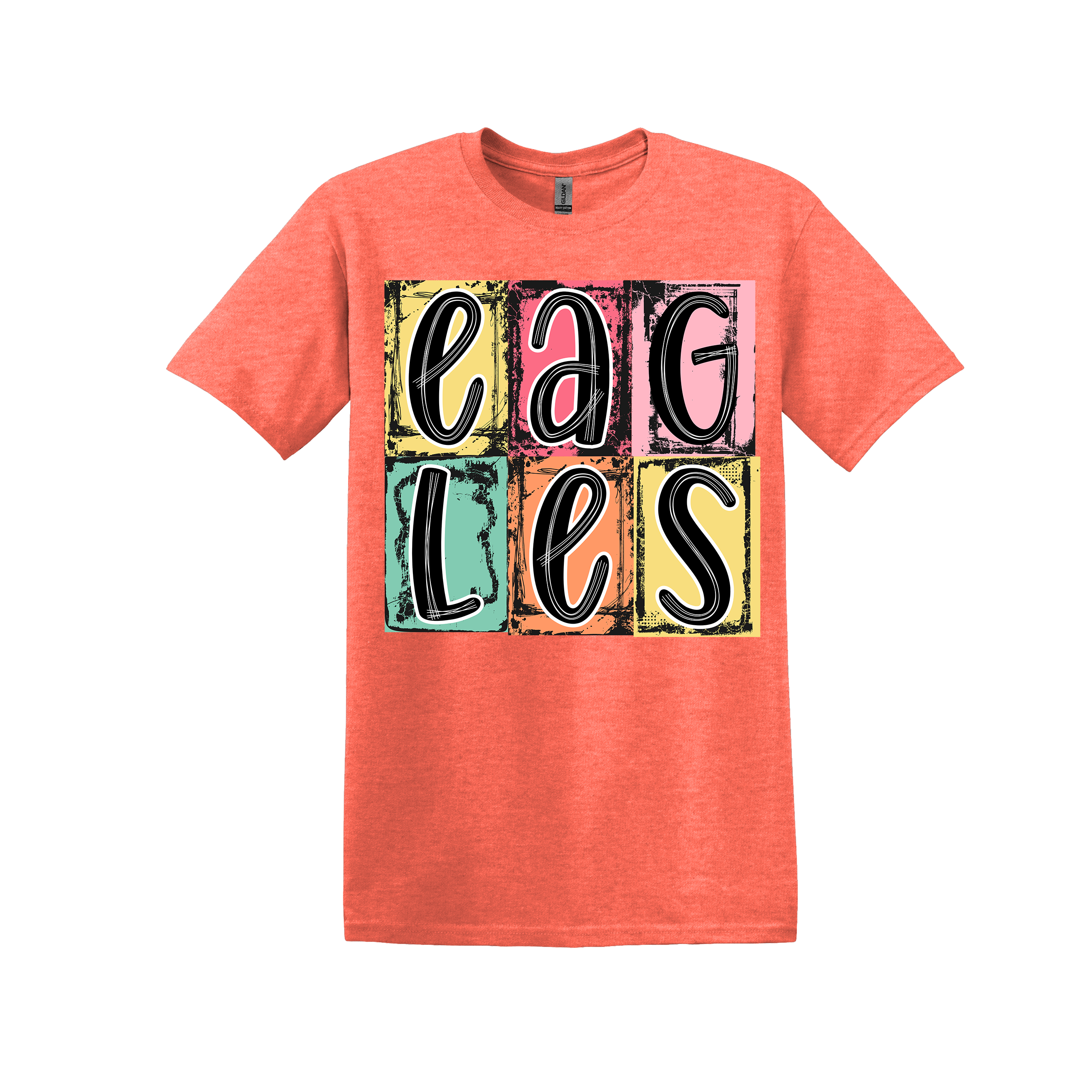 Eagles Spirit Tee - your choice of heather orange, light pink, heather seafoam, or black (Item #1113)