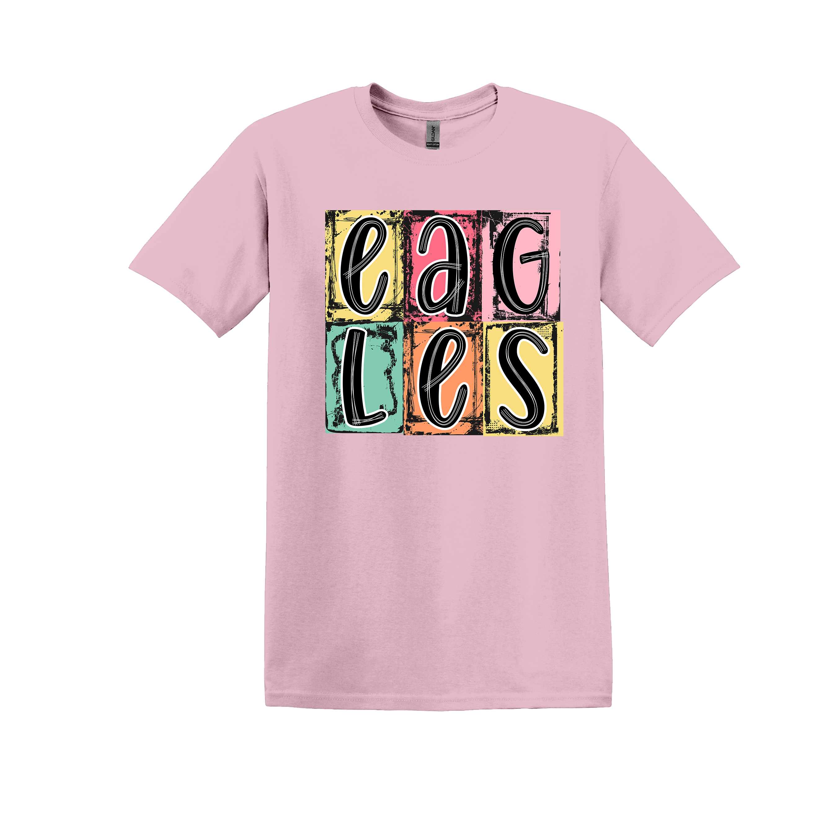 Eagles Spirit Tee - your choice of heather orange, light pink, heather seafoam, or black (Item #1113)