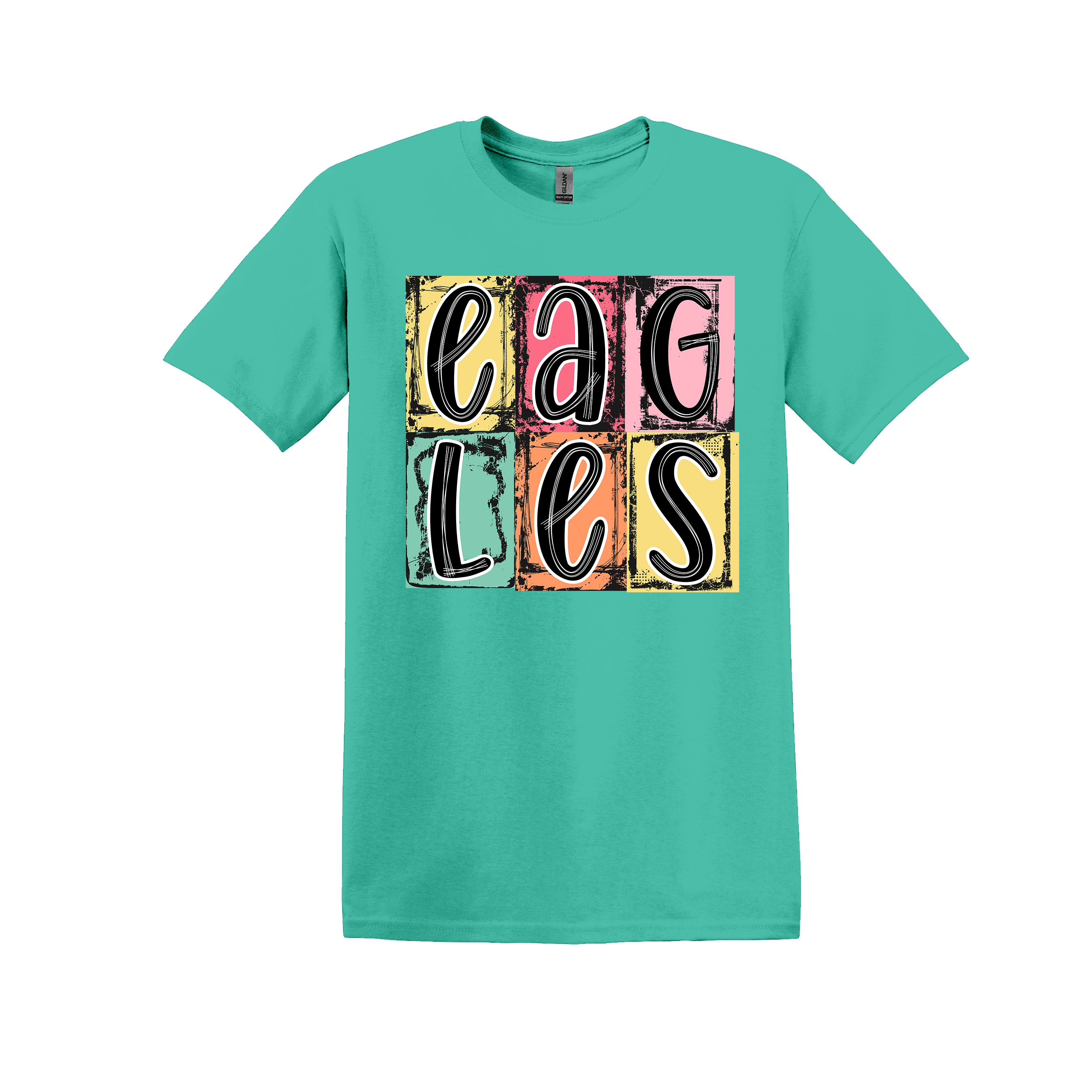Eagles Spirit Tee - your choice of heather orange, light pink, heather seafoam, or black (Item #1113)