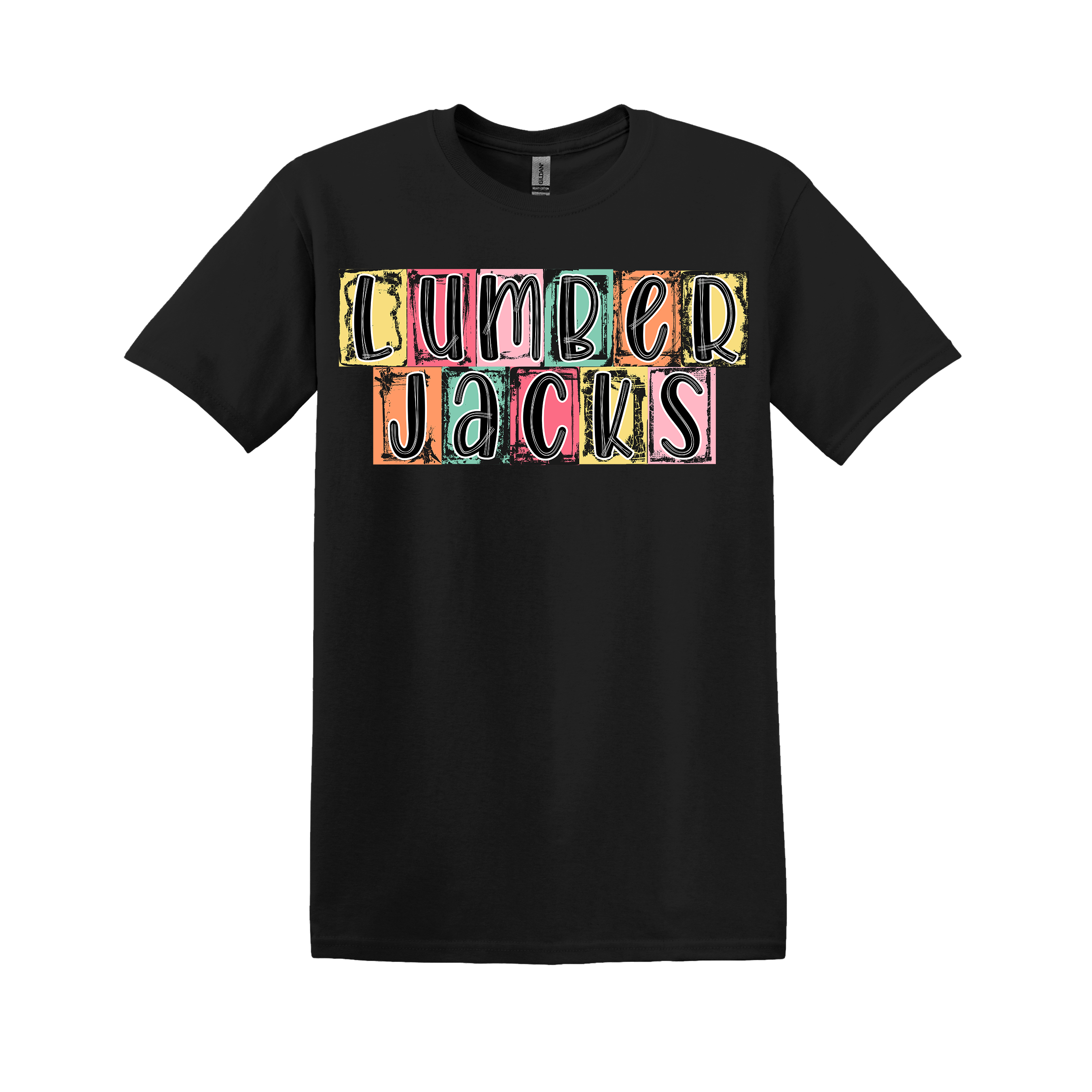 Lumberjacks Spirit Tee - your choice of heather orange, light pink, heather seafoam, or black (Item #1058)