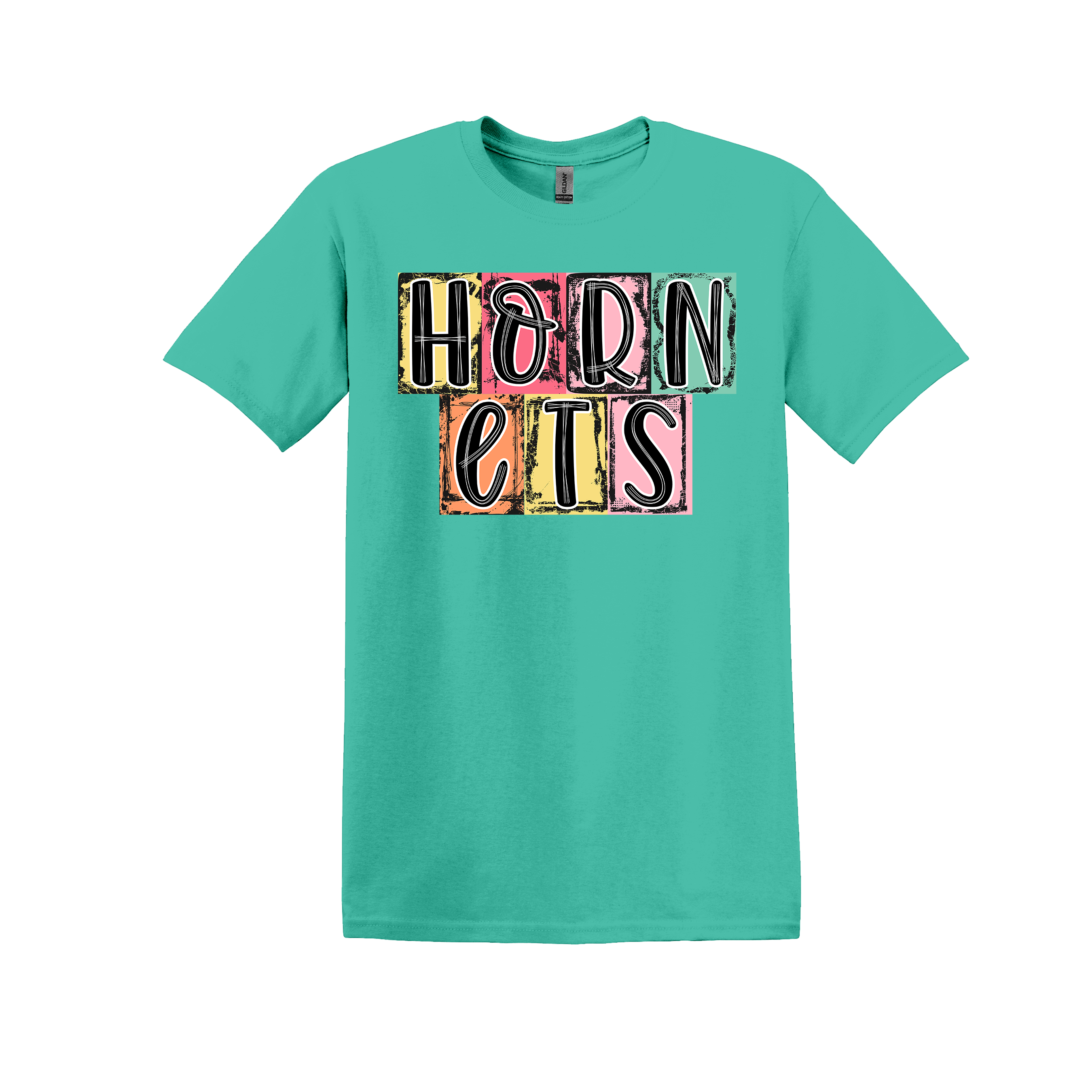 Hornets Spirit Tee - your choice of heather orange, light pink, heather seafoam, or black (Item #1093)