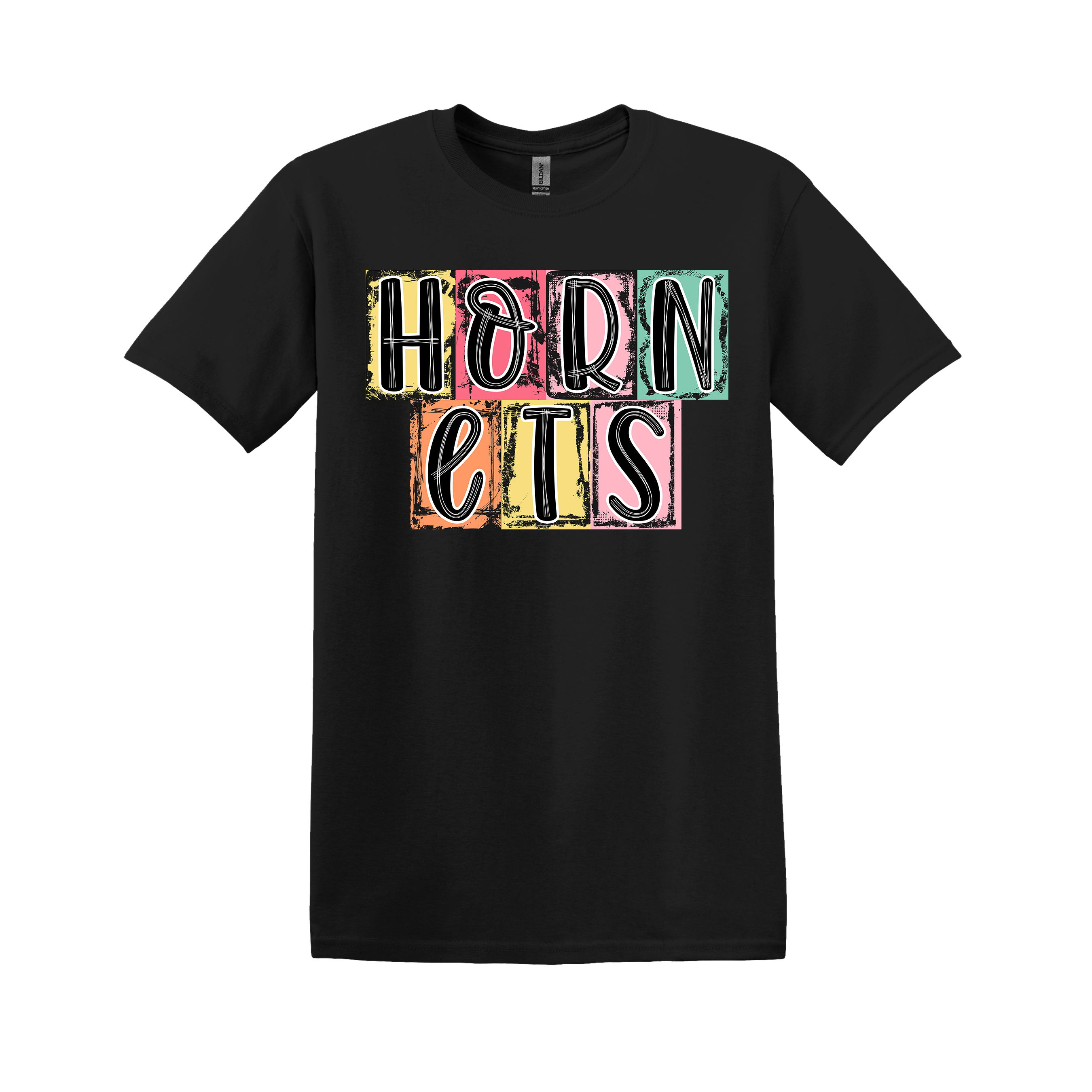 Hornets Spirit Tee - your choice of heather orange, light pink, heather seafoam, or black (Item #1093)