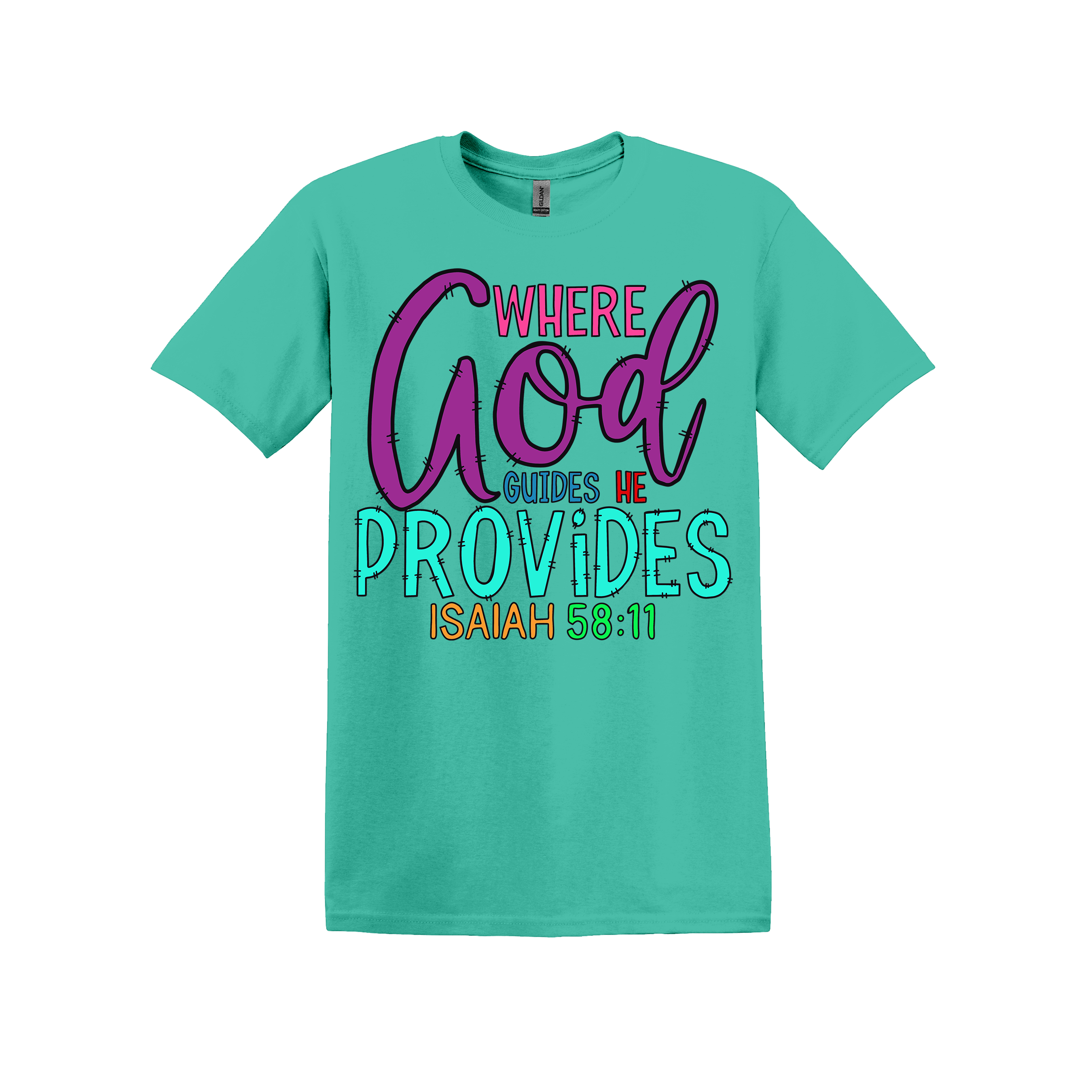 Where God Guides He Provides Christian T-Shirt (Item #1138)