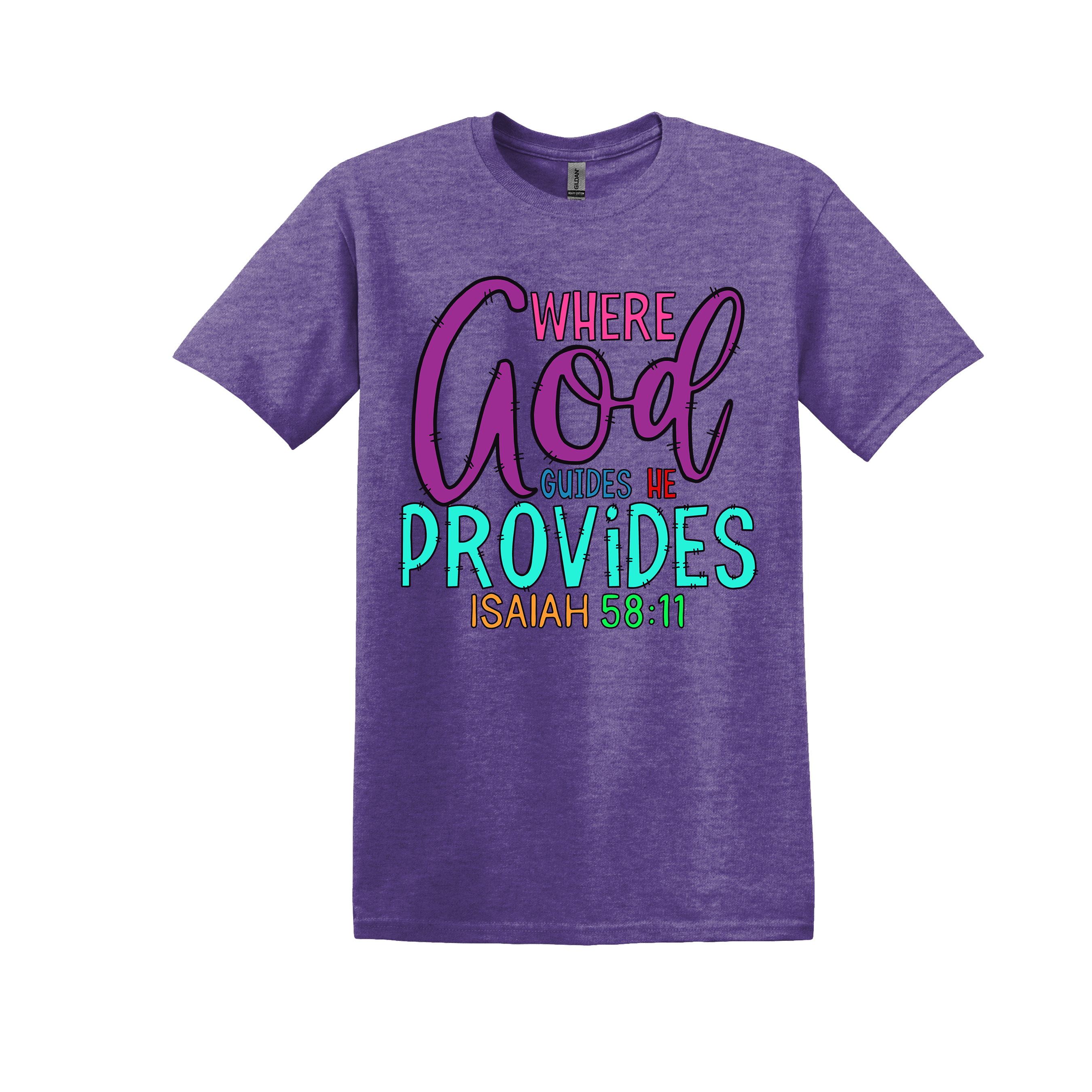 Where God Guides He Provides Christian T-Shirt (Item #1138)
