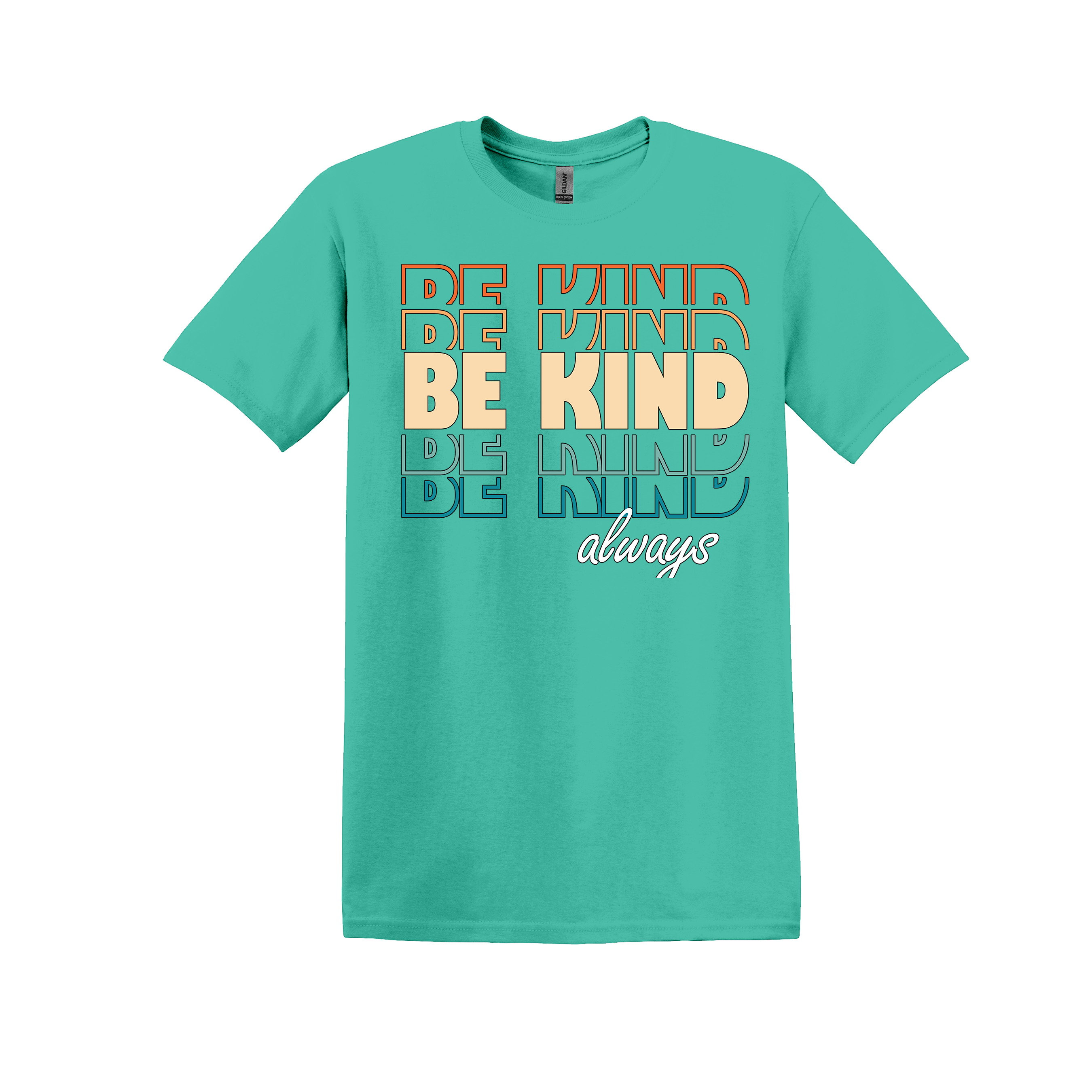 Be a Kind Human Tee - Choice of Heather Seafoam or Heather Gray (Item # 1069)