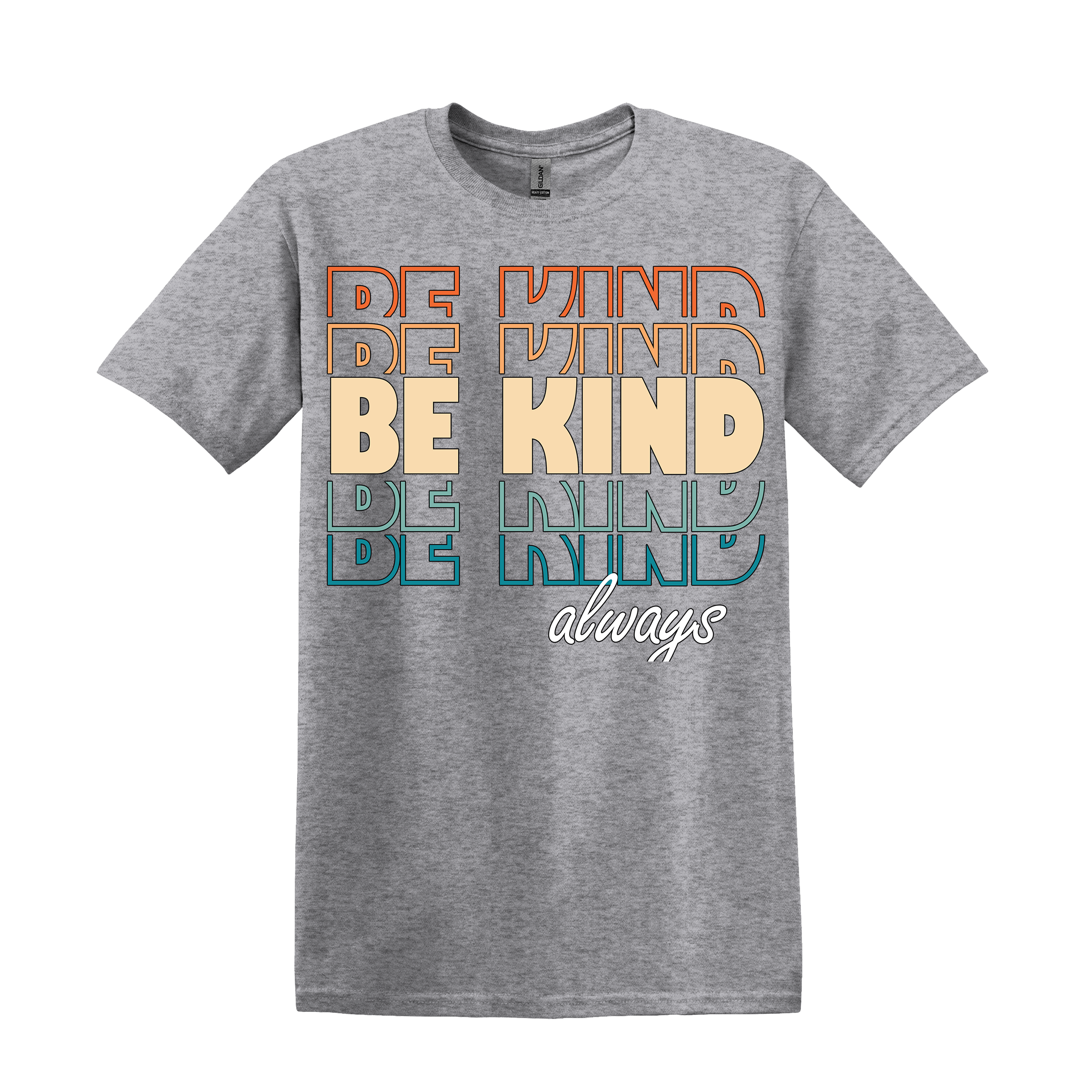 Be a Kind Human Tee - Choice of Heather Seafoam or Heather Gray (Item # 1069)