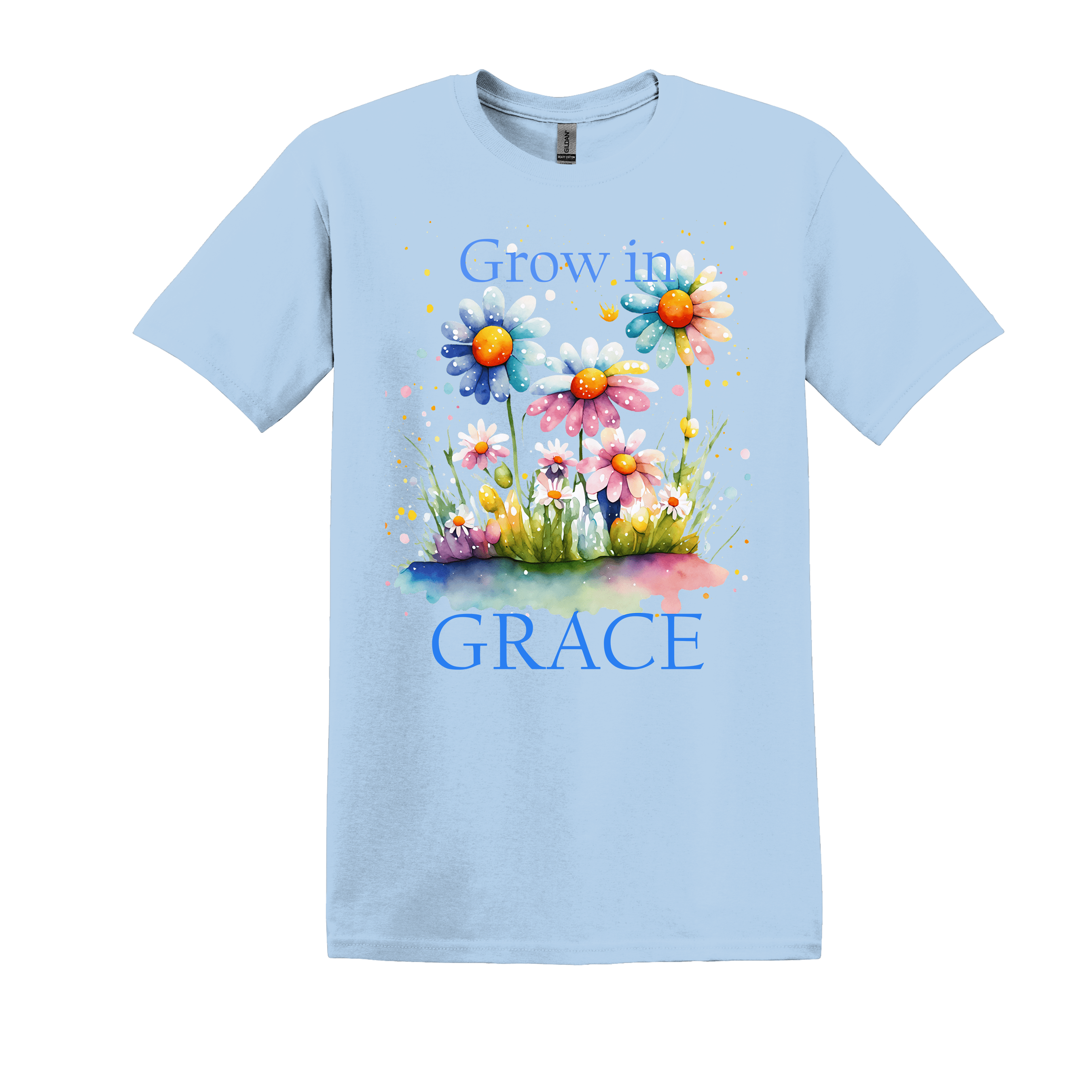Grow in Grace Christian Tee - Choice of COMFORT COLOR or Gildan Softstyle (Item #1240)