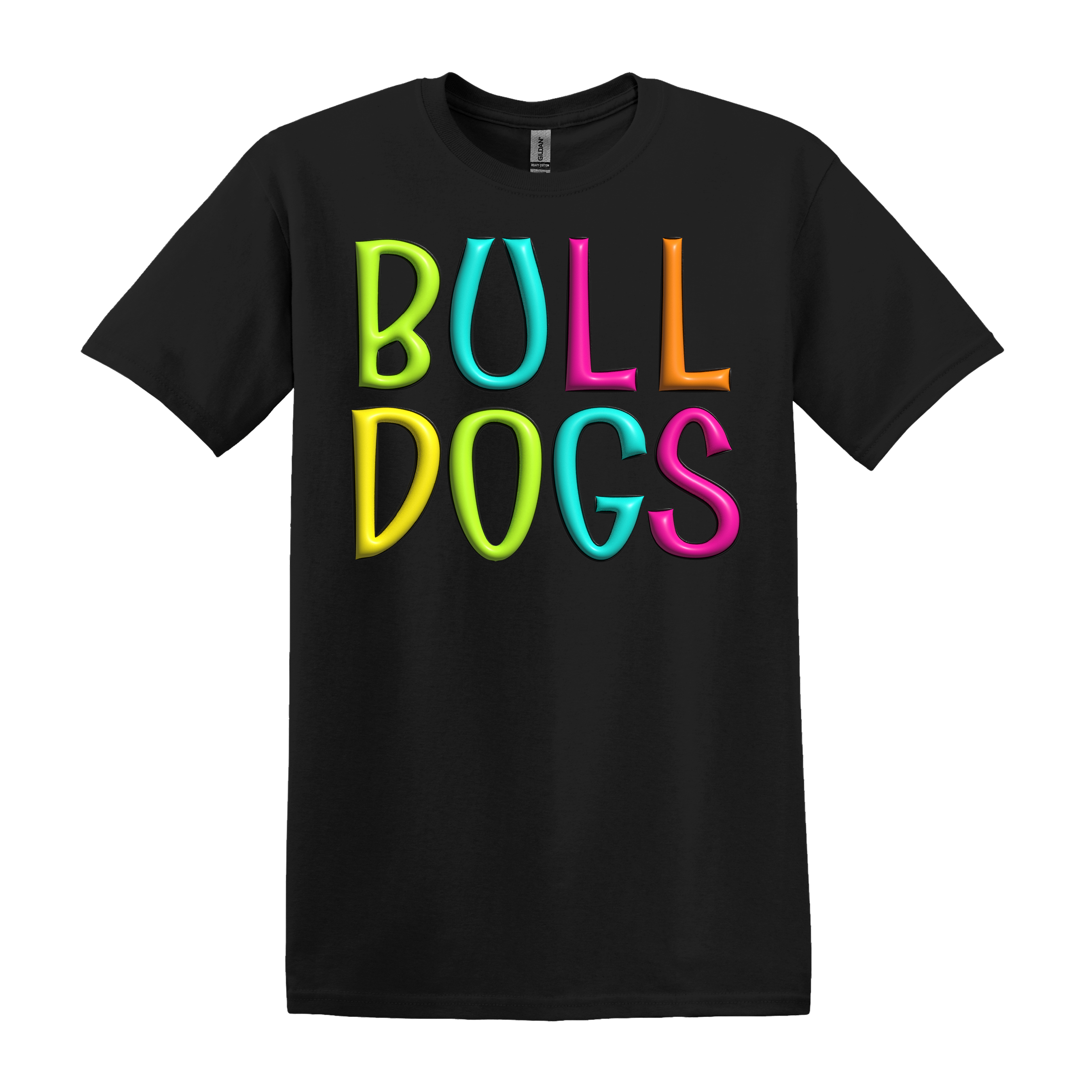 Bulldogs Spirit Shirt Your Choice of Black Gildan or White Comfort Color (Item Number 1286)