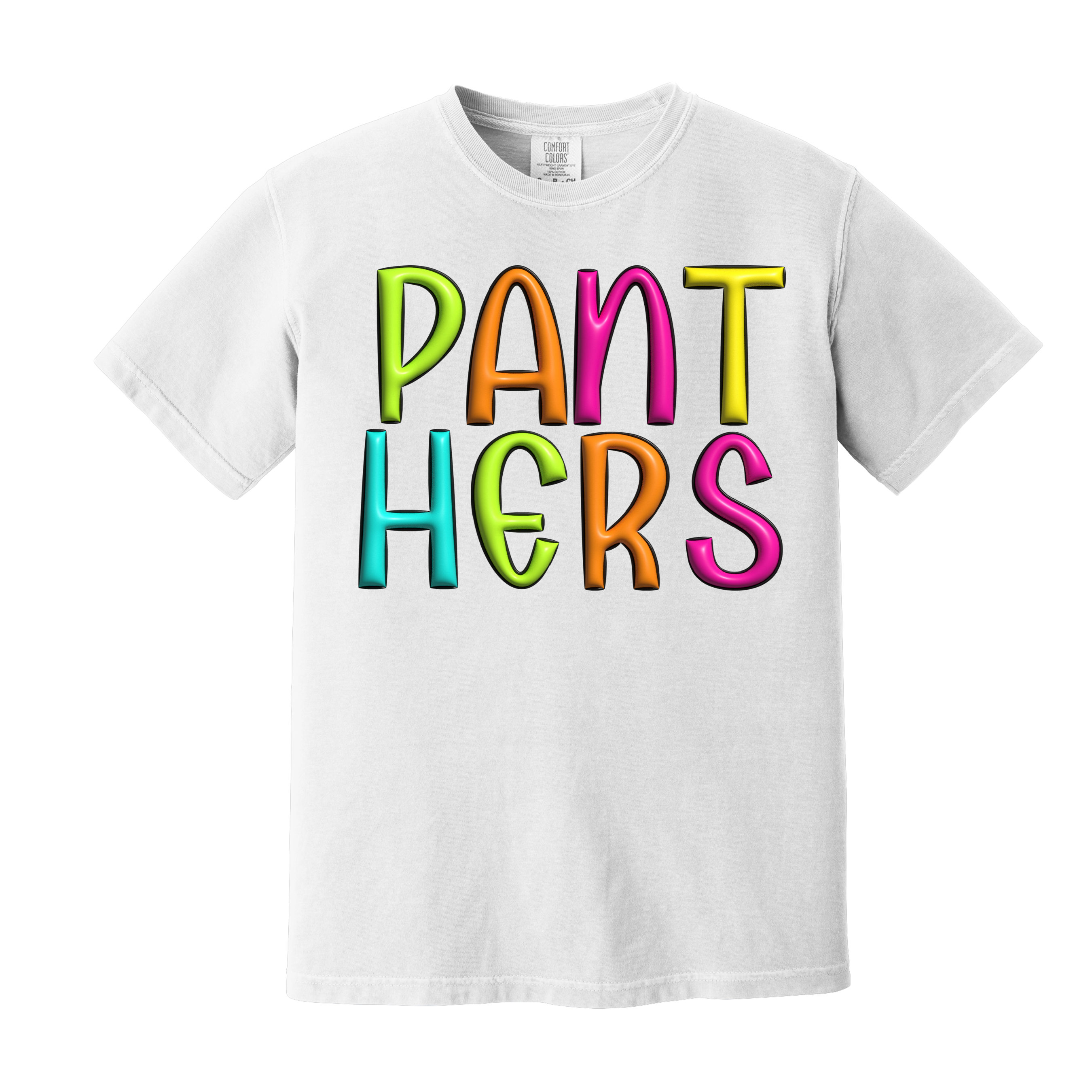 Panthers Spirit Shirt Your Choice of Black Gildan or White Comfort Color(Item Number 1290)