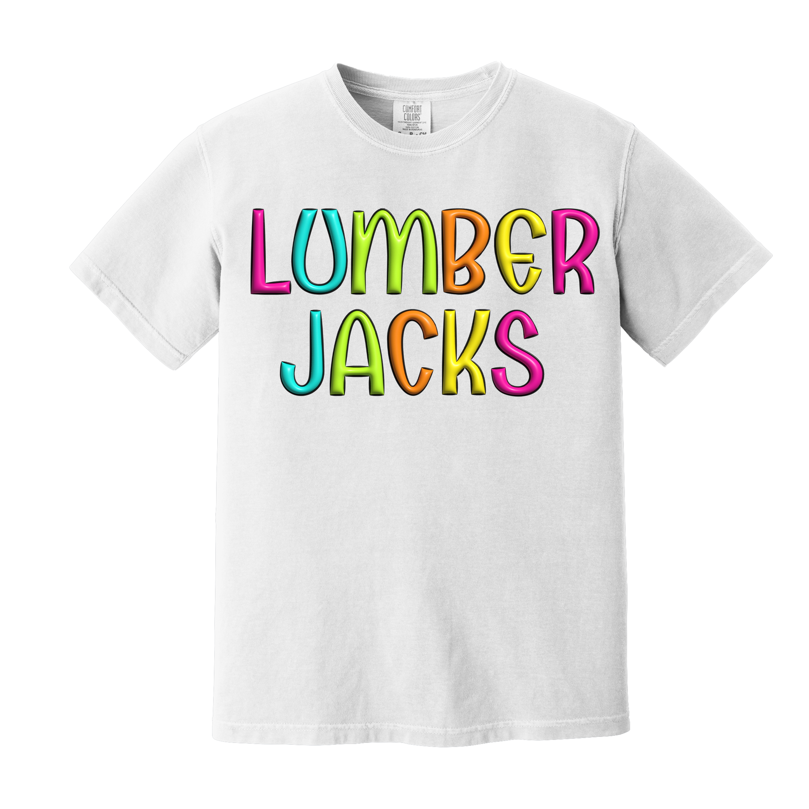 Lumberjacks Spirit Shirt Your Choice of Black Gildan or White Comfort Color(Item Number 1291)
