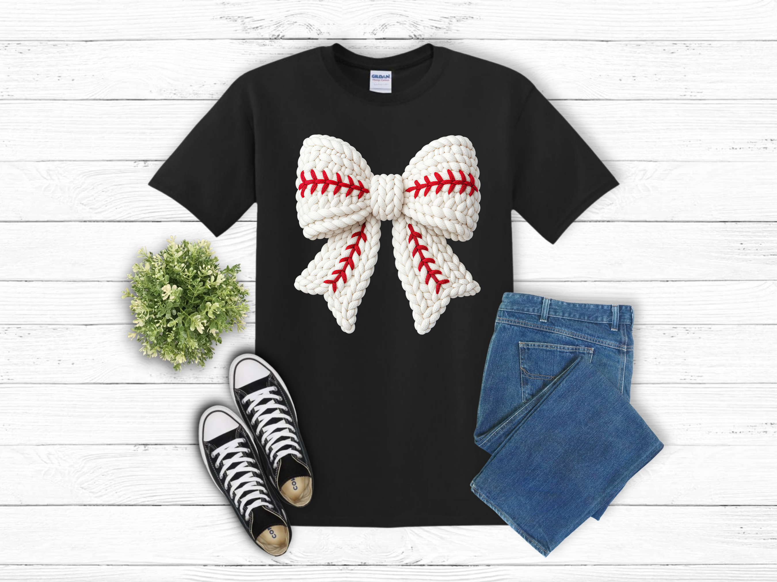 Baseball yarn tee Choice of Tee or Sweatshirt (10105)