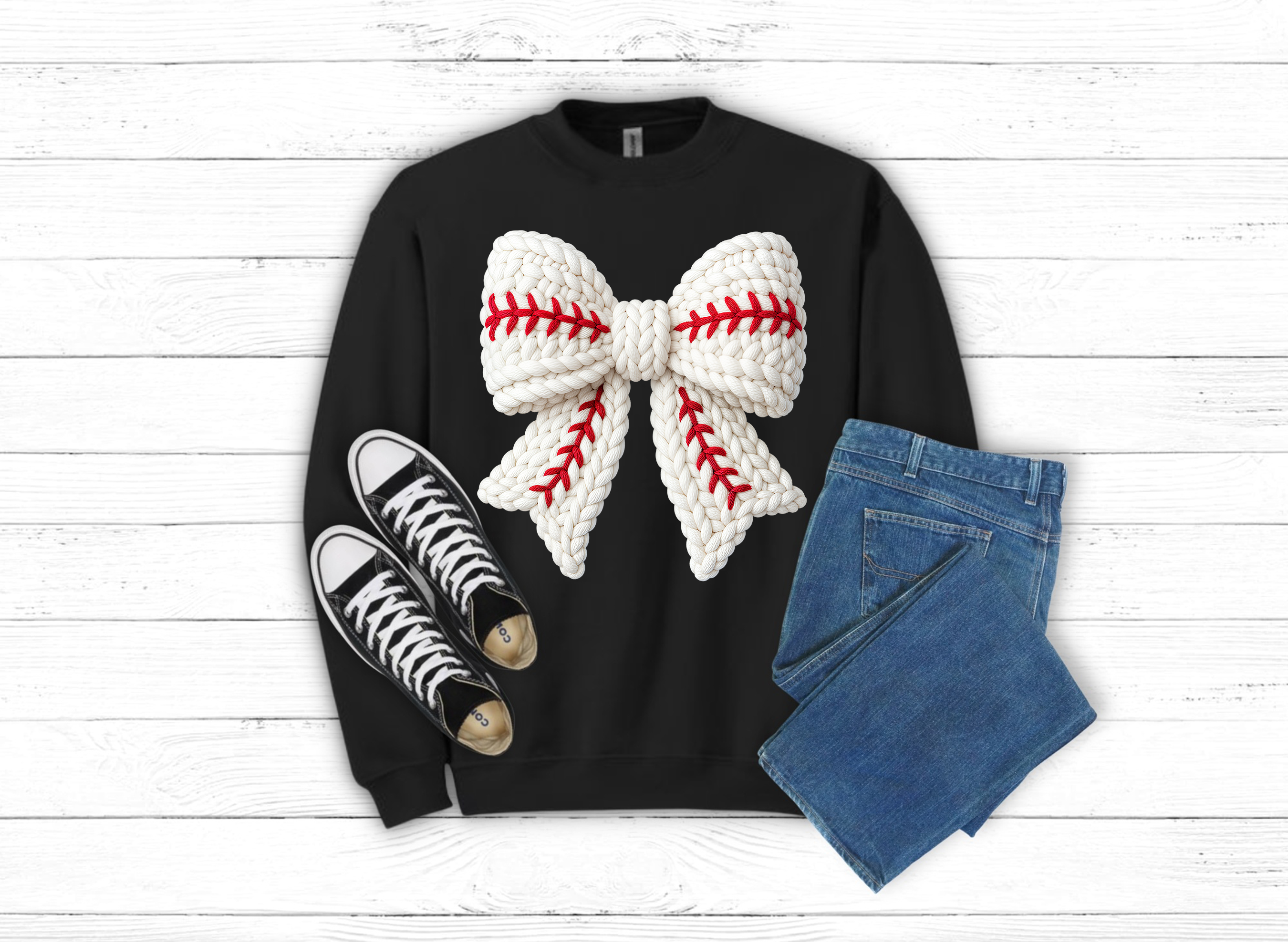 Baseball yarn tee Choice of Tee or Sweatshirt (10105)