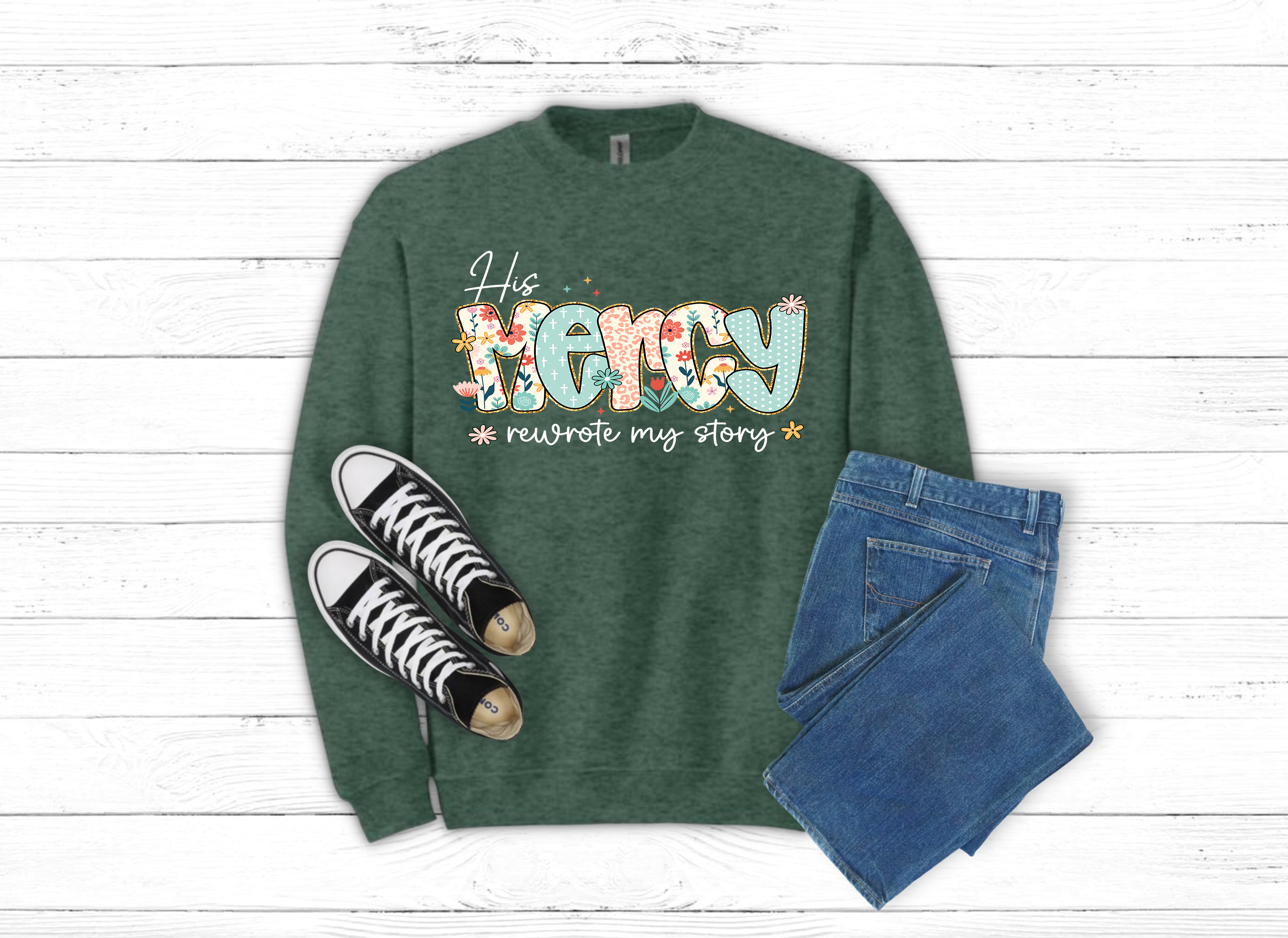 His Mercy Rewrote My Story T-Shirt or Sweatshirt (Item 1715)