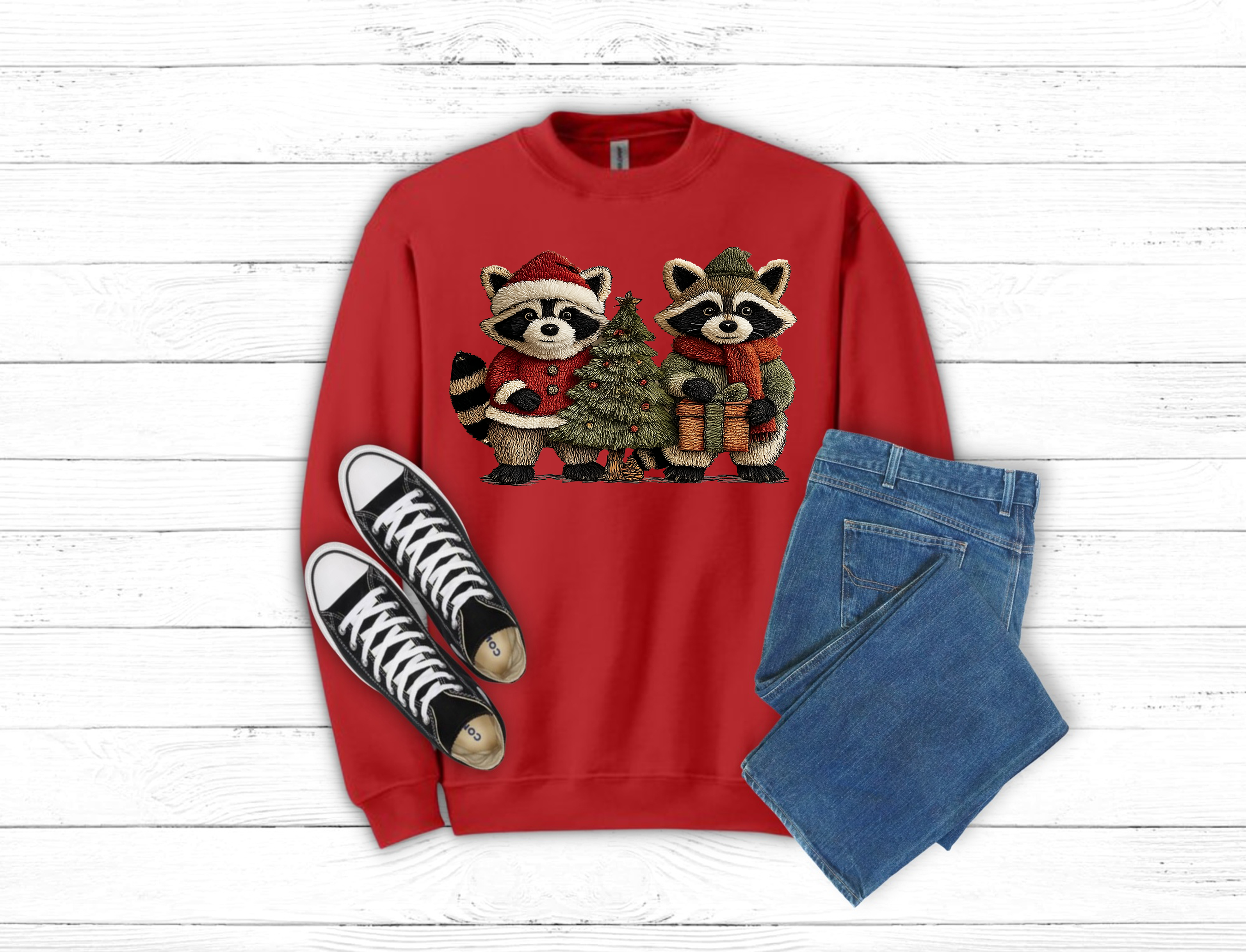 Christmas Raccoon Sweatshirt (Item 2133)