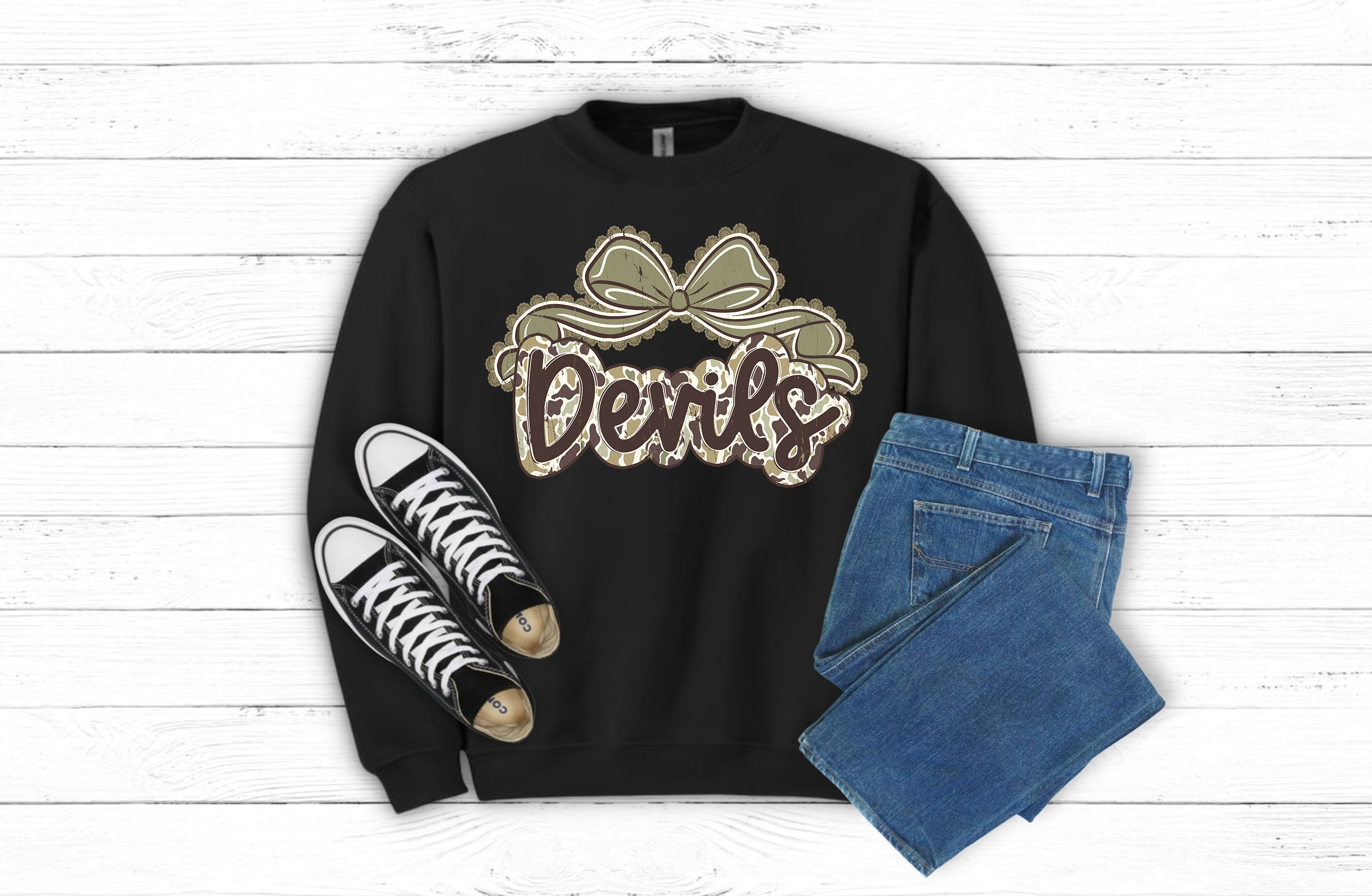 Red Devils Camo Graphic T-Shirt or Sweatshirtn (item 1705)