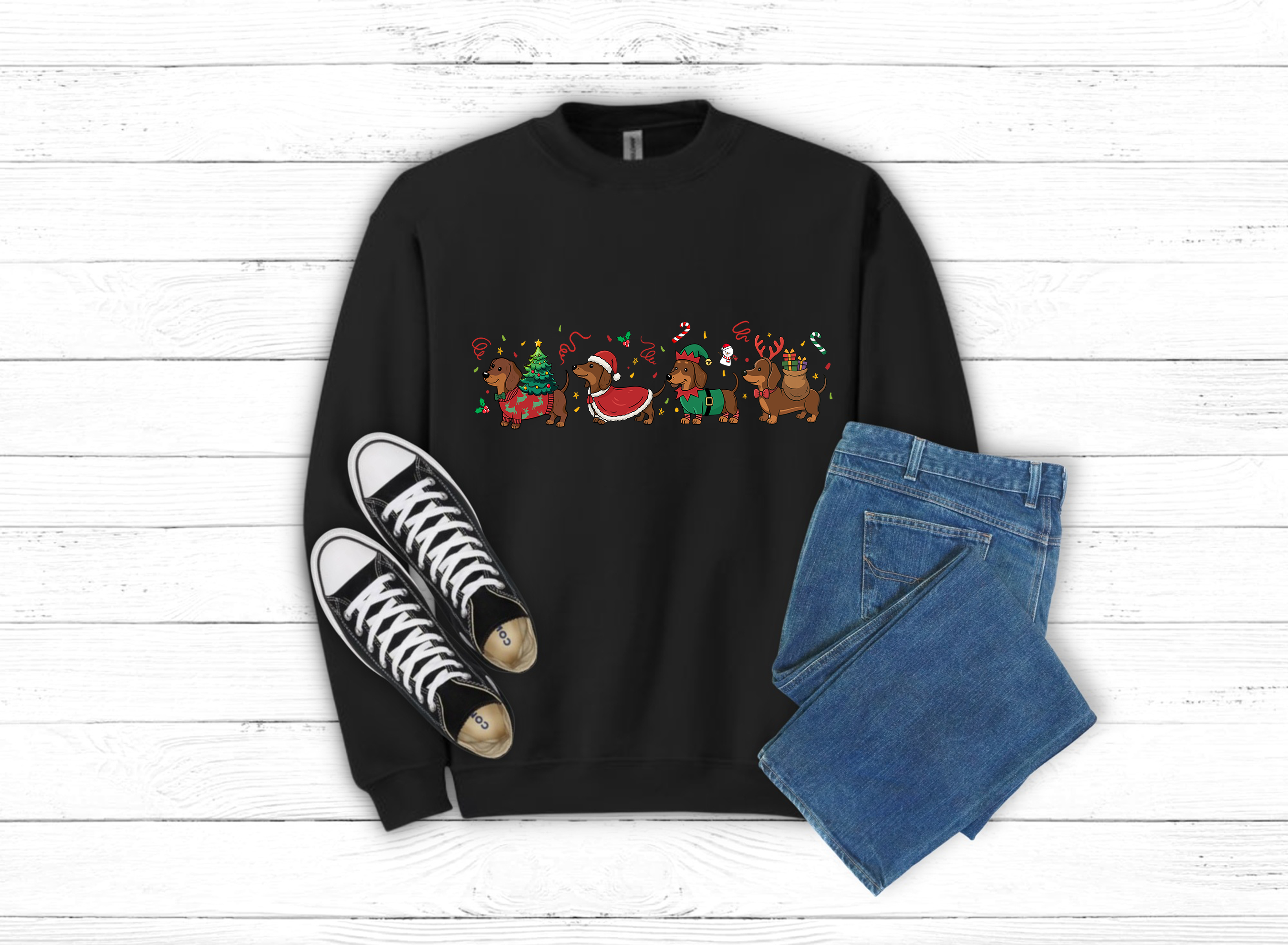Christmas Dachsund Sweatshirt (Item 2117)