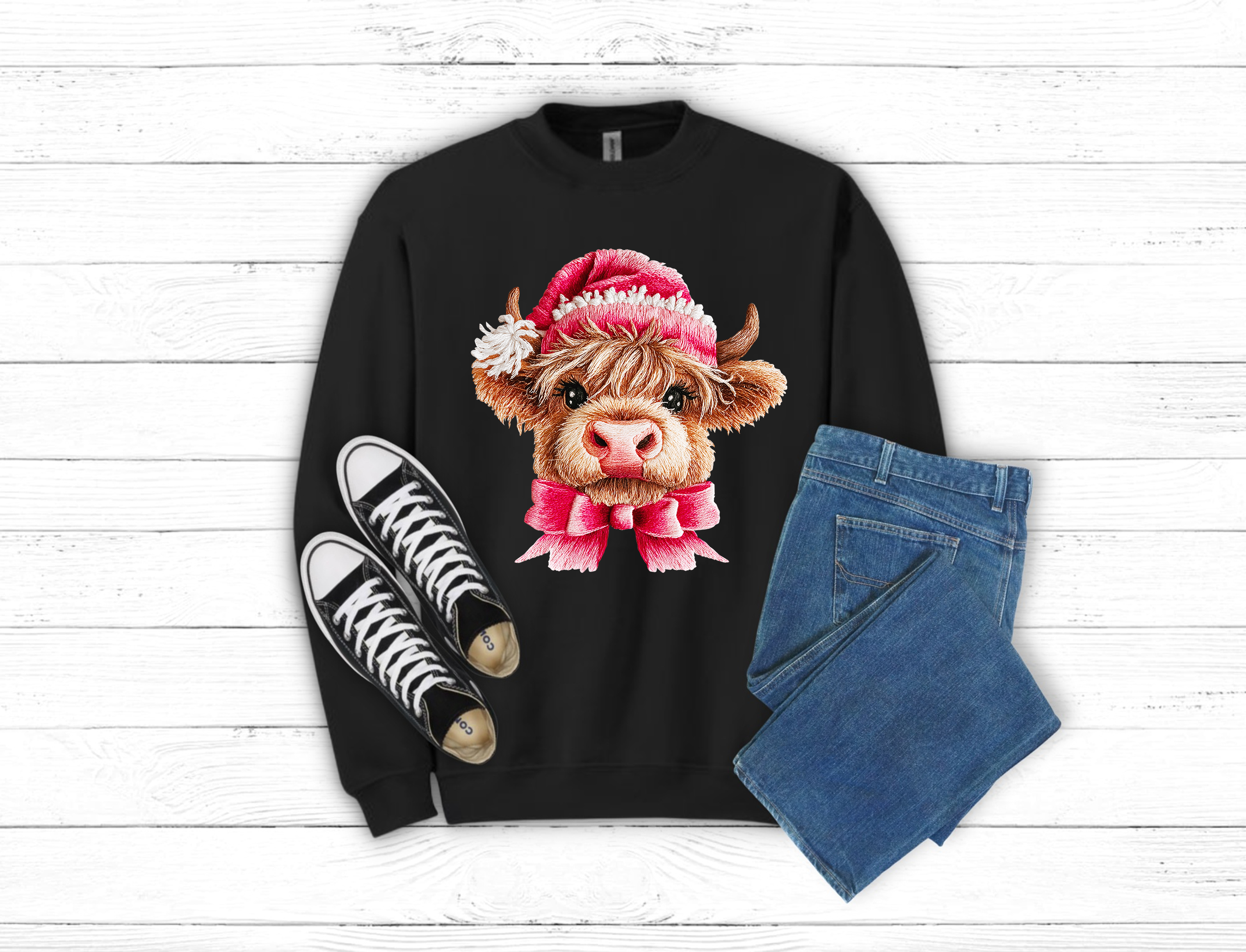 Christmas Highland Cow Sweatshirt (Item 2108)