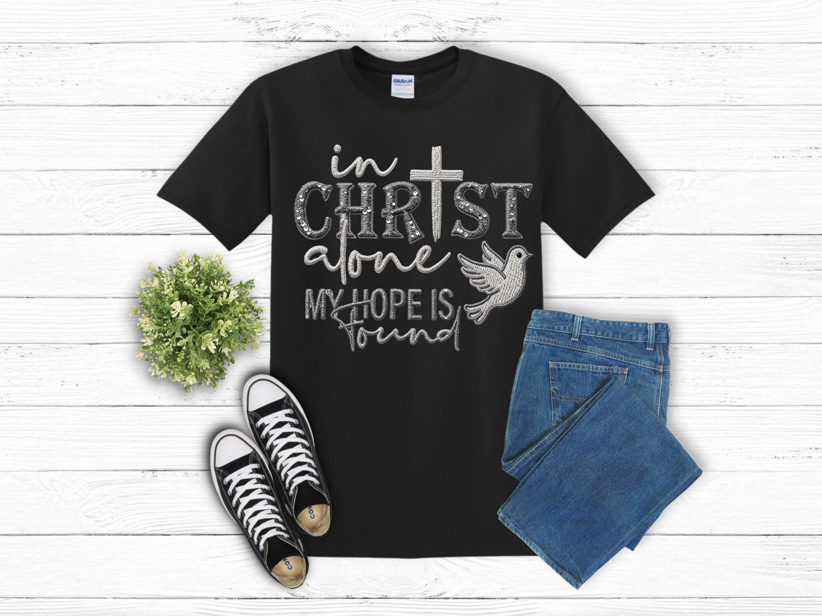 In Christ Alone My Hope is Found Choice of tee or sweatshirt (item 10103)