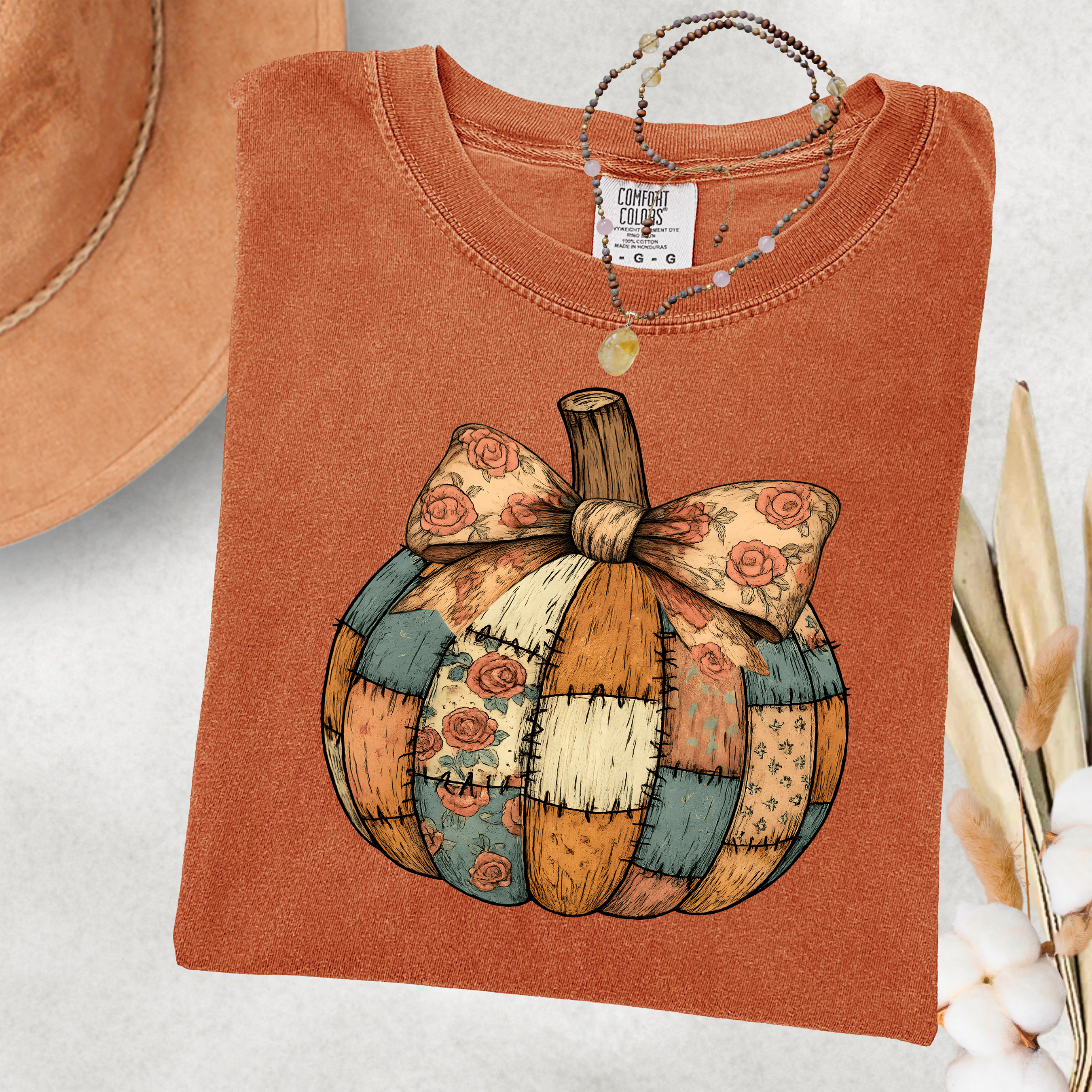 Patchwork Pumpkin Graphic Tee or Sweatshirt (Item 1714)