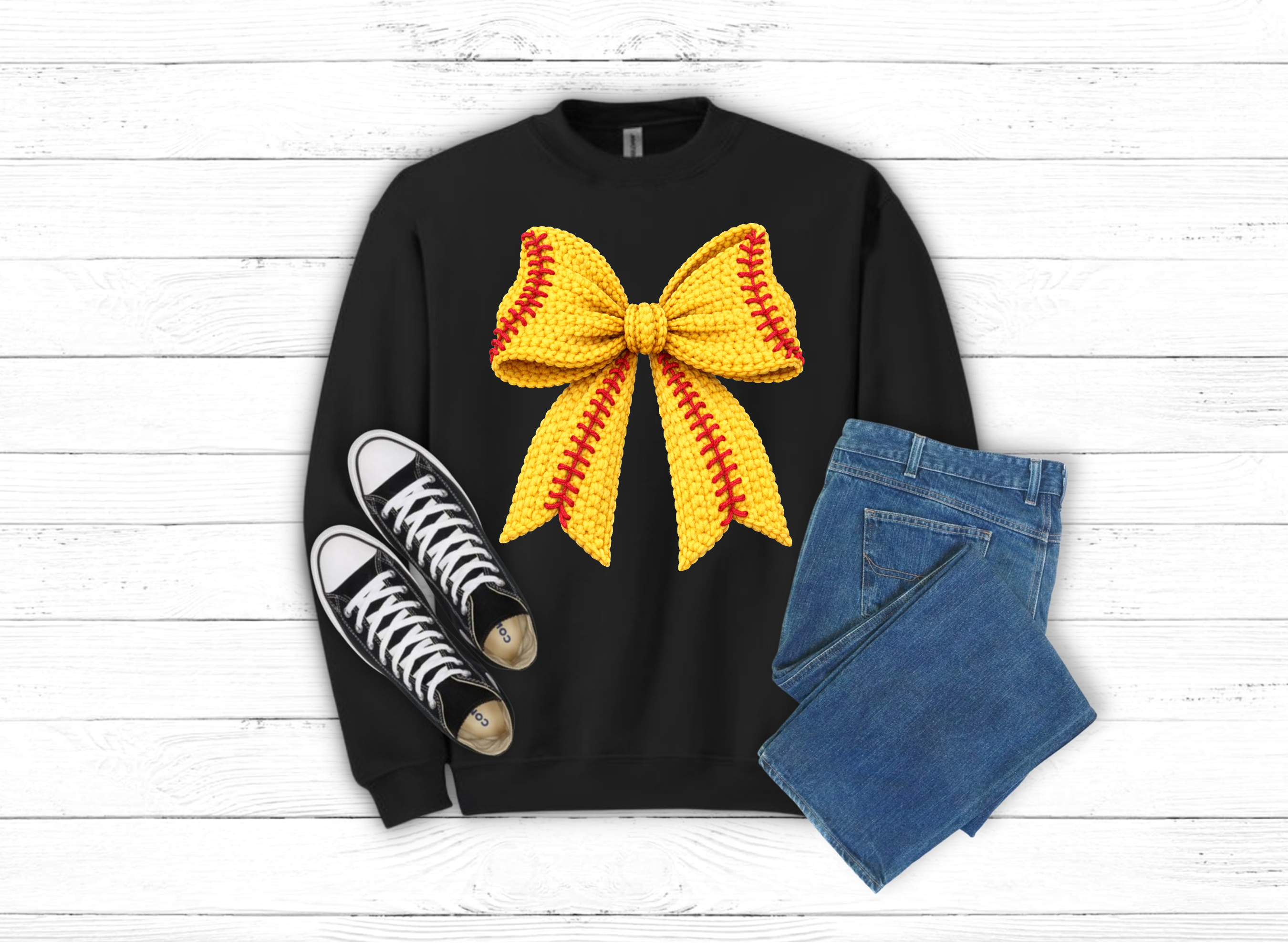 Softball yarn tee Choice of Tee or Sweatshirt (10104)