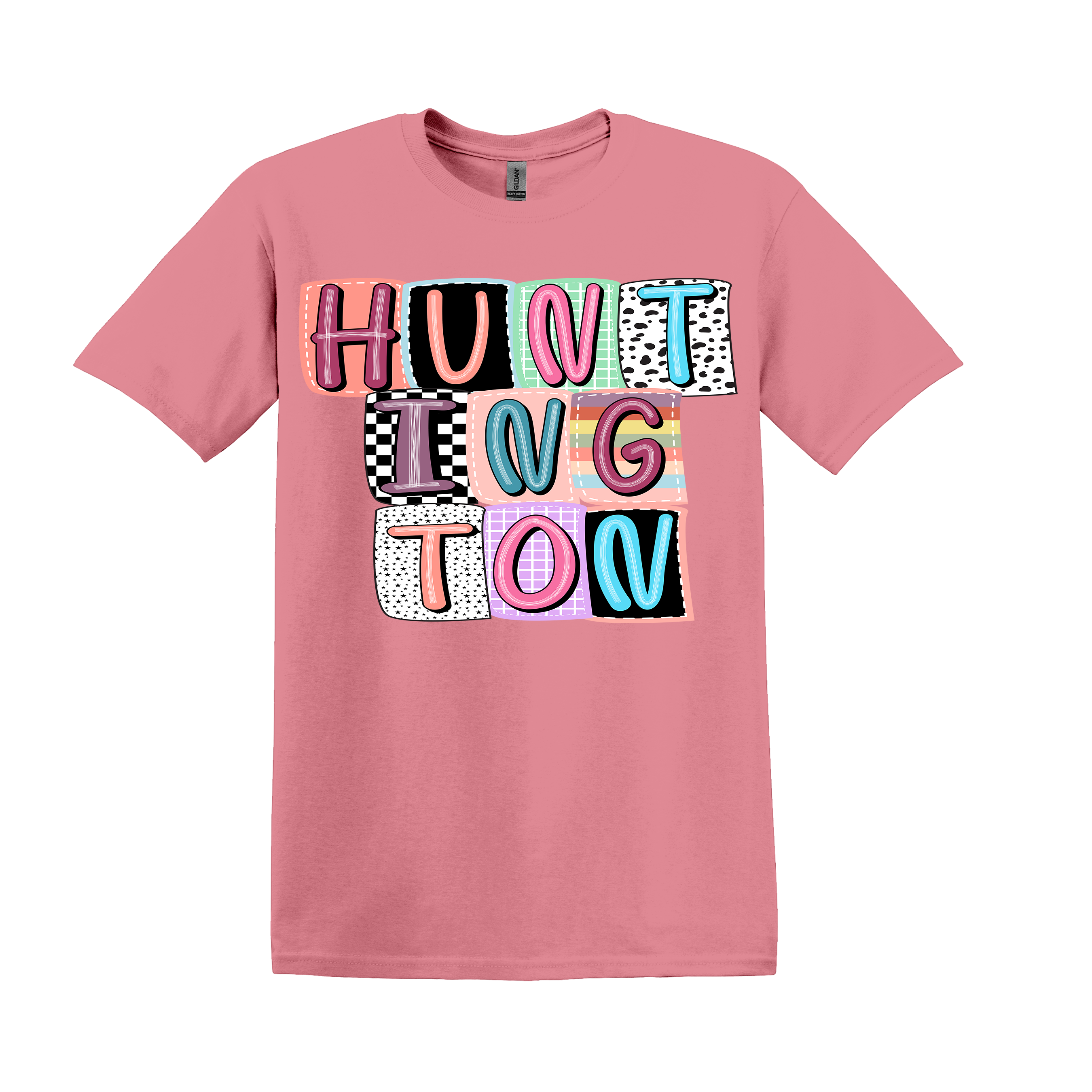 Huntington Spirit Tee on your choice of black or white coral silk (Item #802)
