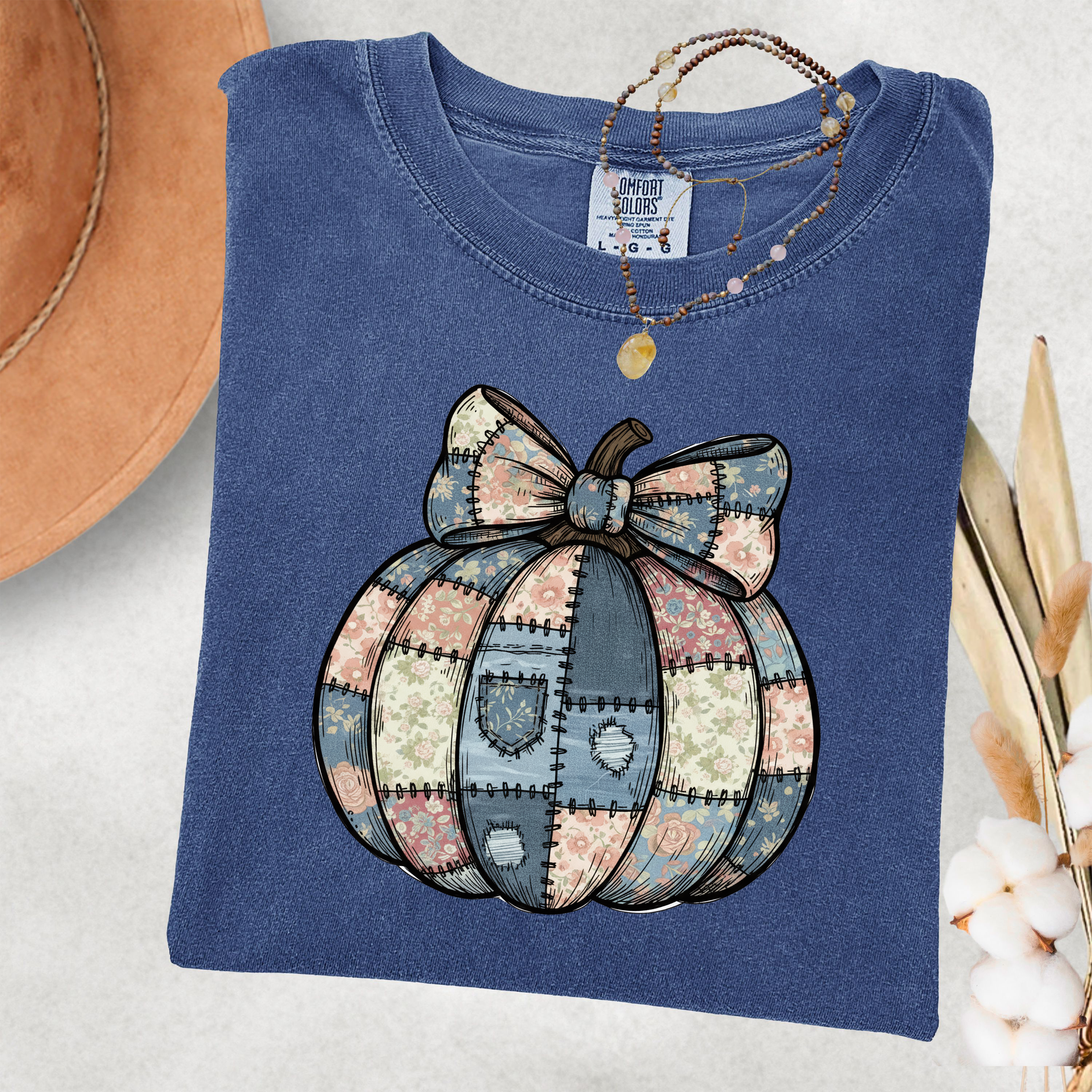 Patchwork Pumpkin Graphic Tee or sweatshirt (Item 1717)