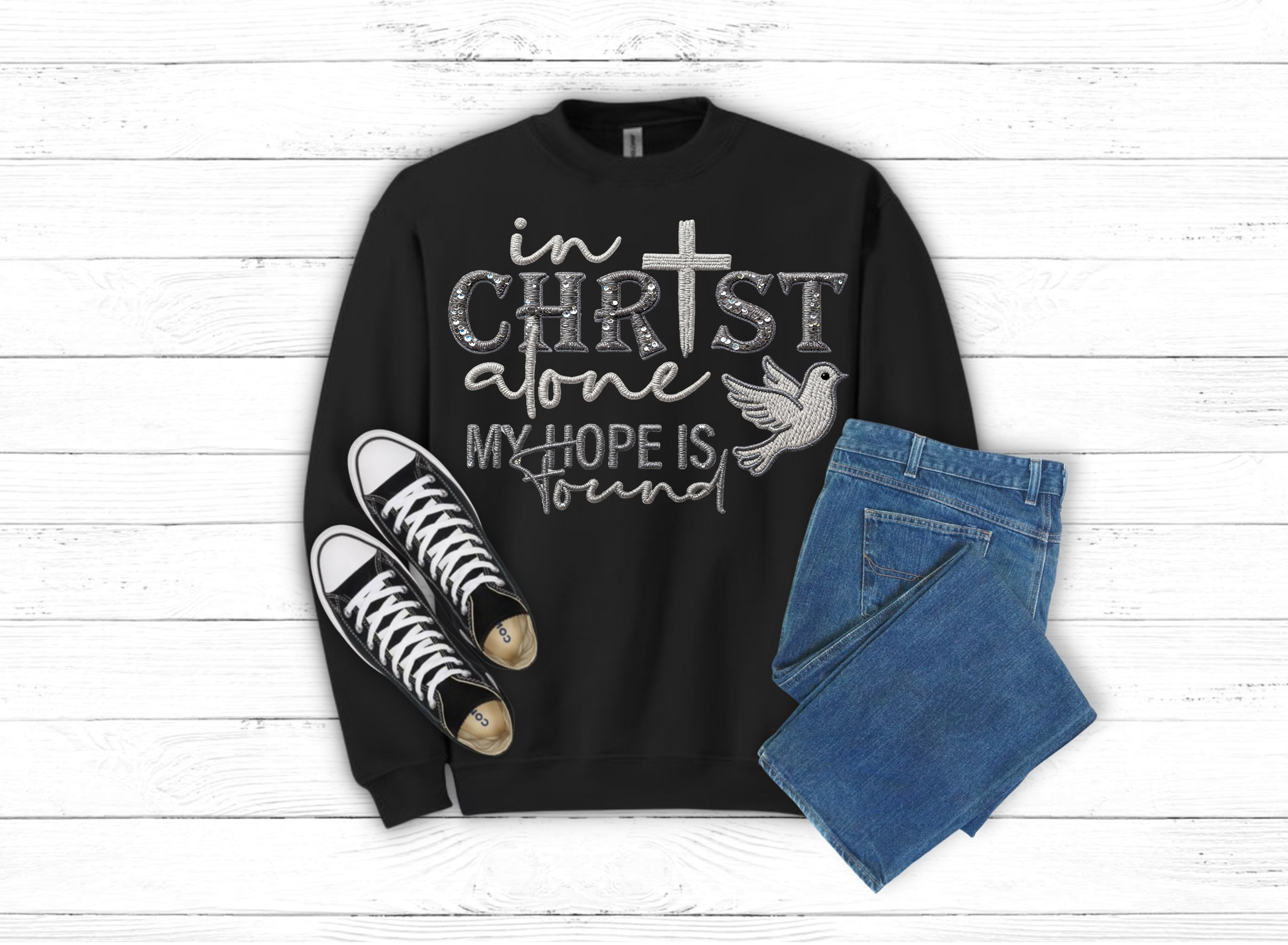 In Christ Alone My Hope is Found Choice of tee or sweatshirt (item 10103)