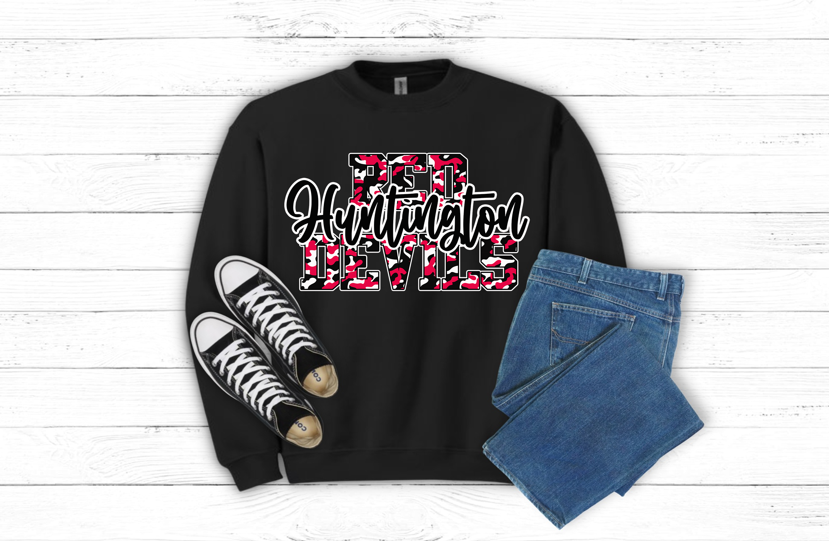 Red Devils Camo Graphic T-Shirt or Sweatshirt (Item 1706)