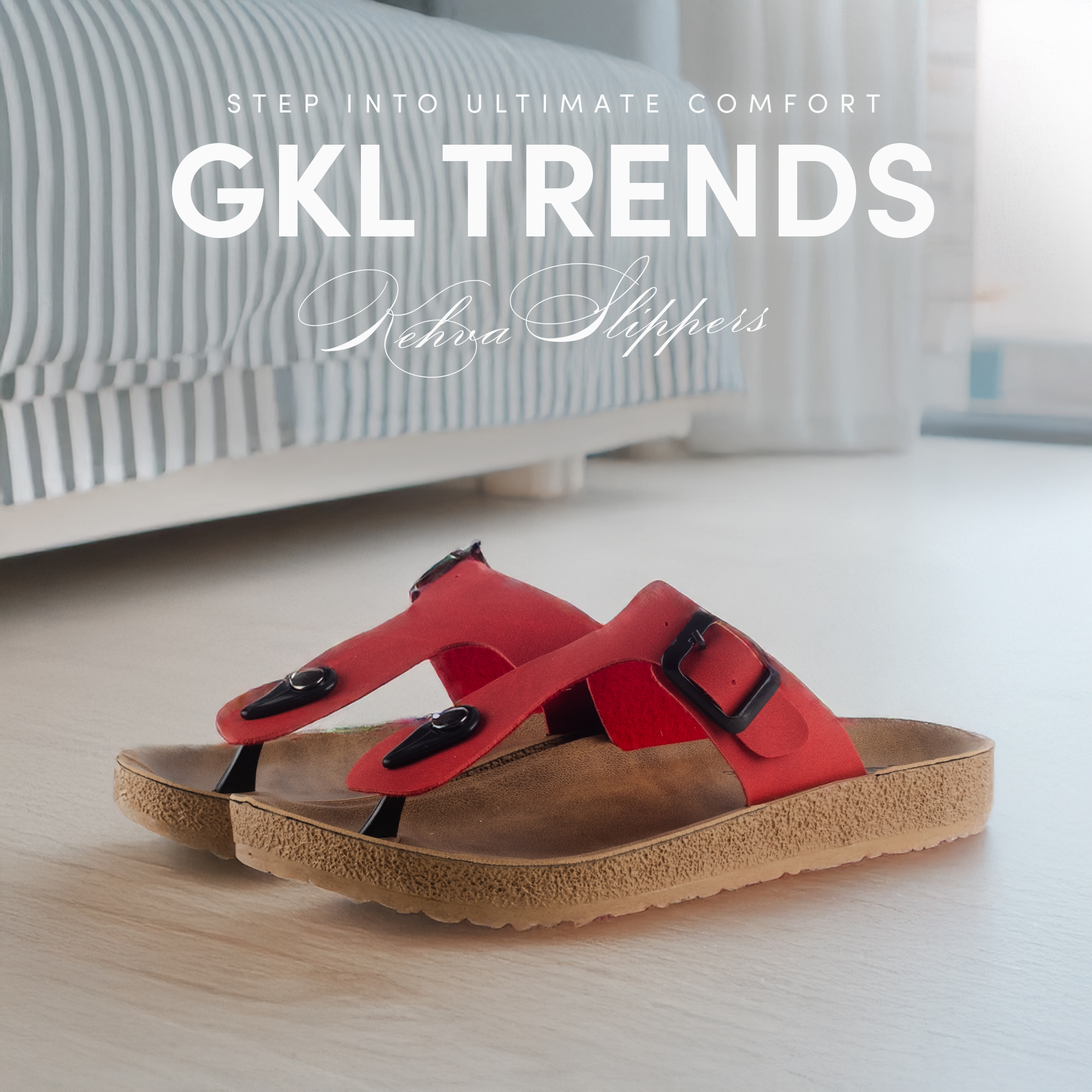 GKL T-strap Comfort Sandals Spartan Red