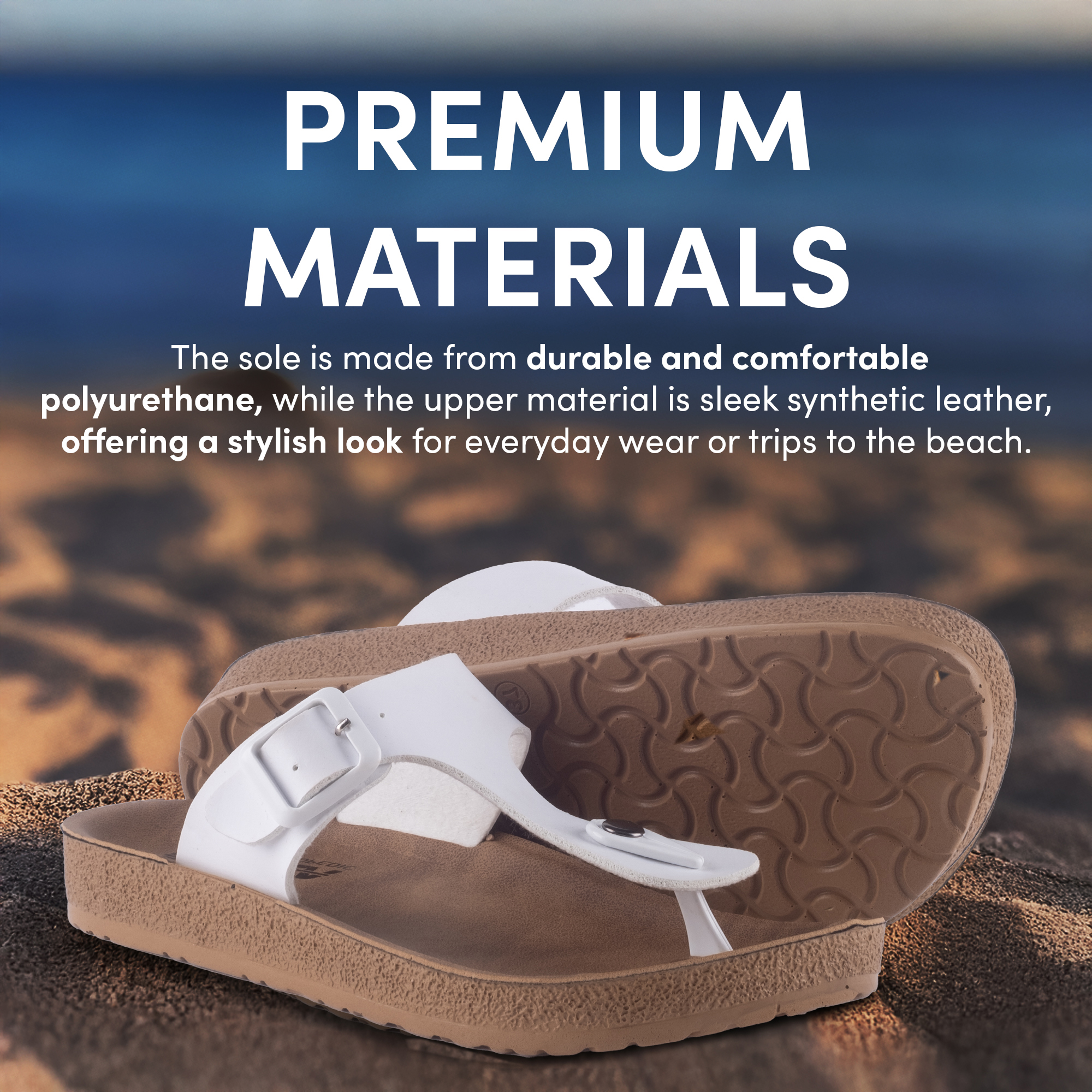 GKL T-strap Comfort Sandals Spartan White