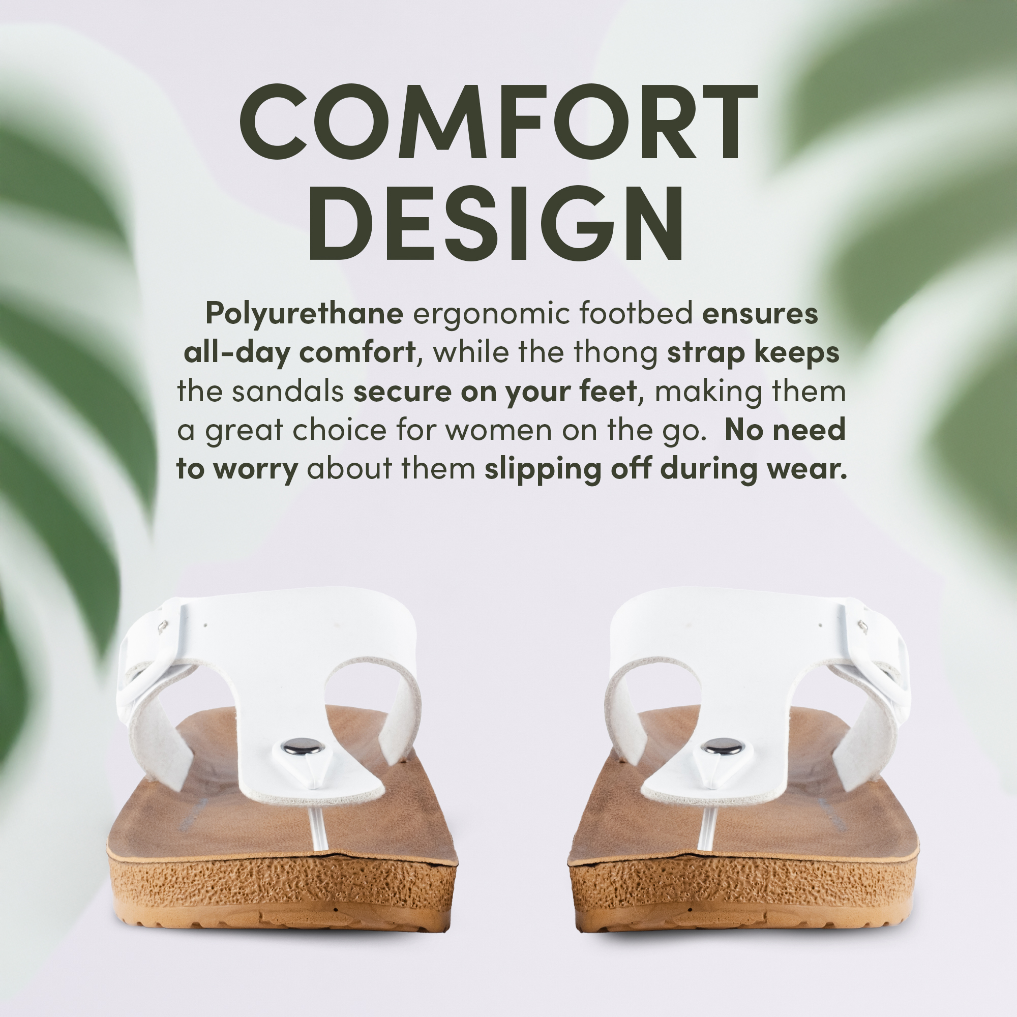 GKL T-strap Comfort Sandals Spartan White